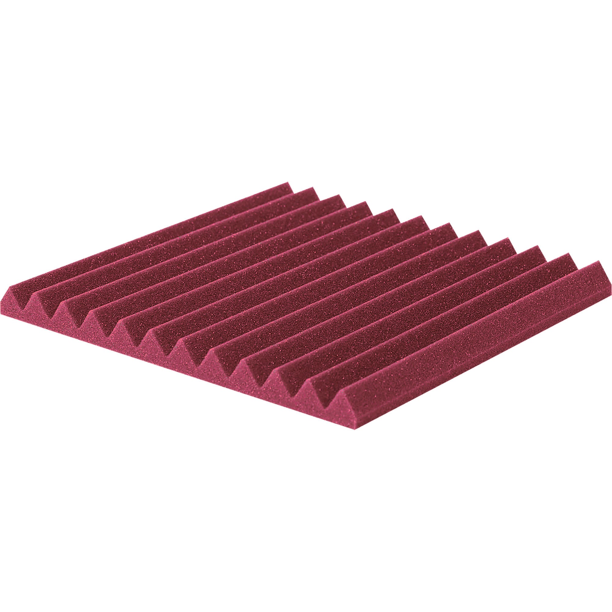 Performance Audio 12" x 12" x 1" Wedge Acoustic Foam Tile (Burgundy, 48 Pack)