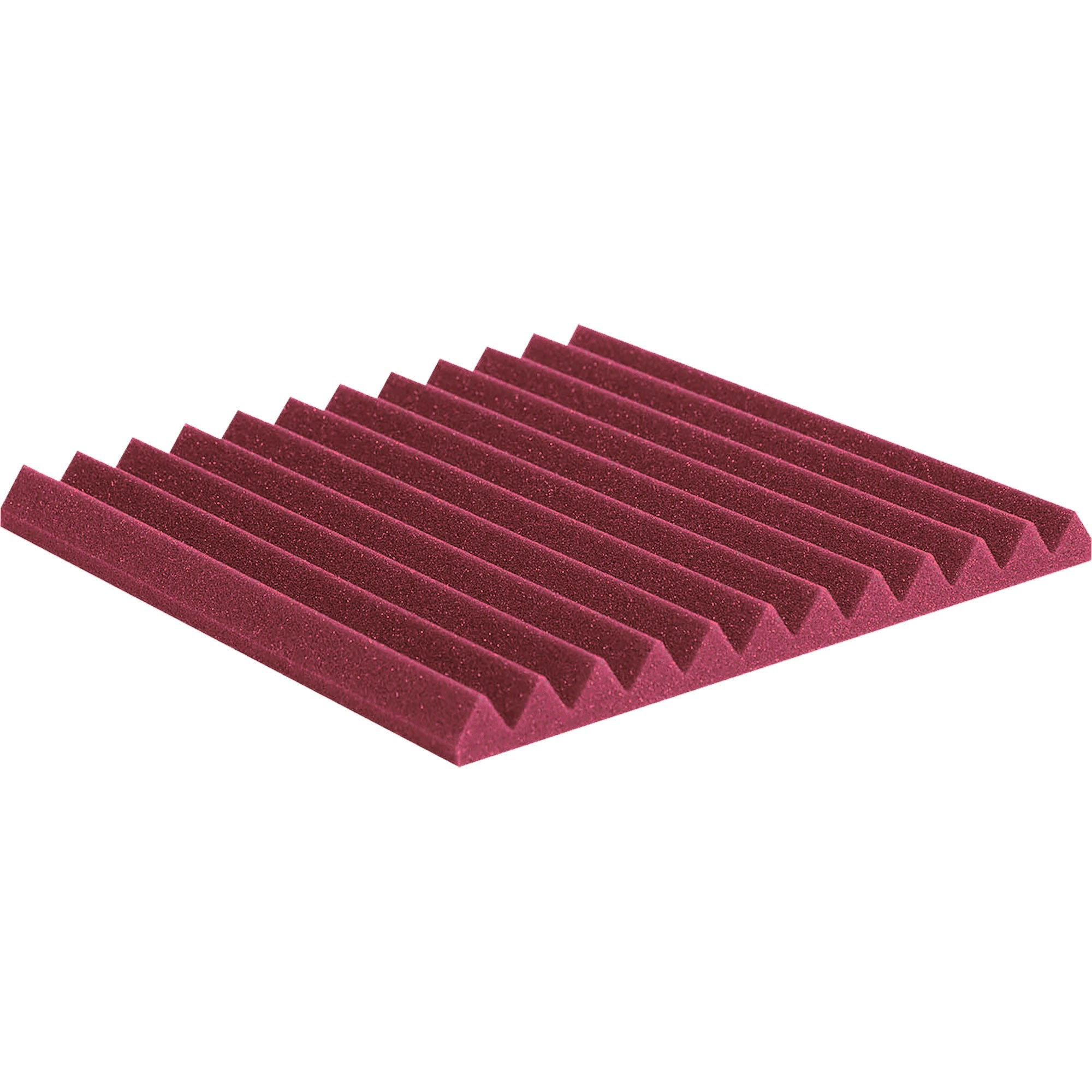 Performance Audio 12" x 12" x 1" Wedge Acoustic Foam Tile (Burgundy, 48 Pack)