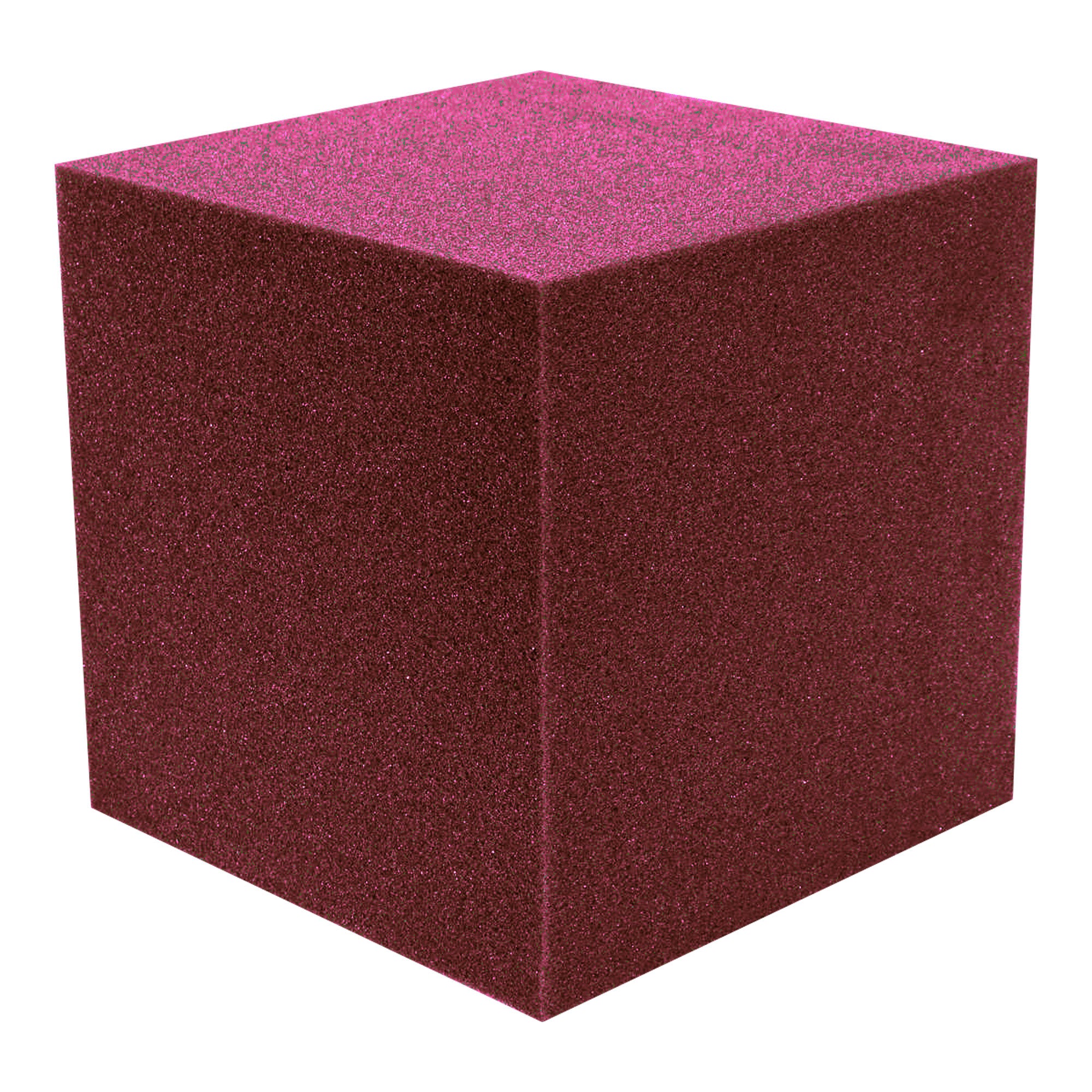 Performance Audio 12" x 12" x 12" Corner Cube Acoustic Foam Block (Burgundy, 2 Pack)