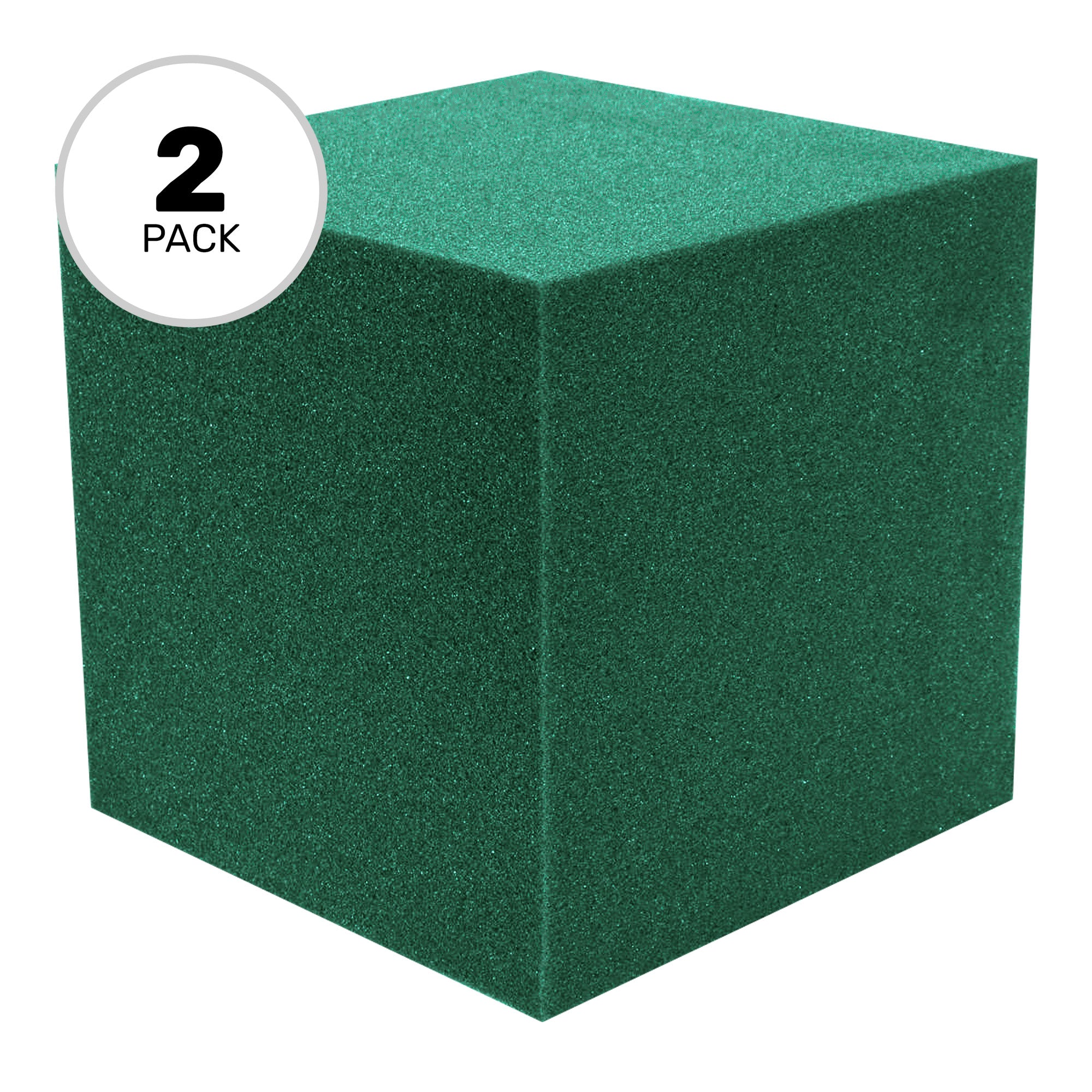 Performance Audio 12" x 12" x 12" Corner Cube Acoustic Foam Block (Forest Green, 2 Pack)