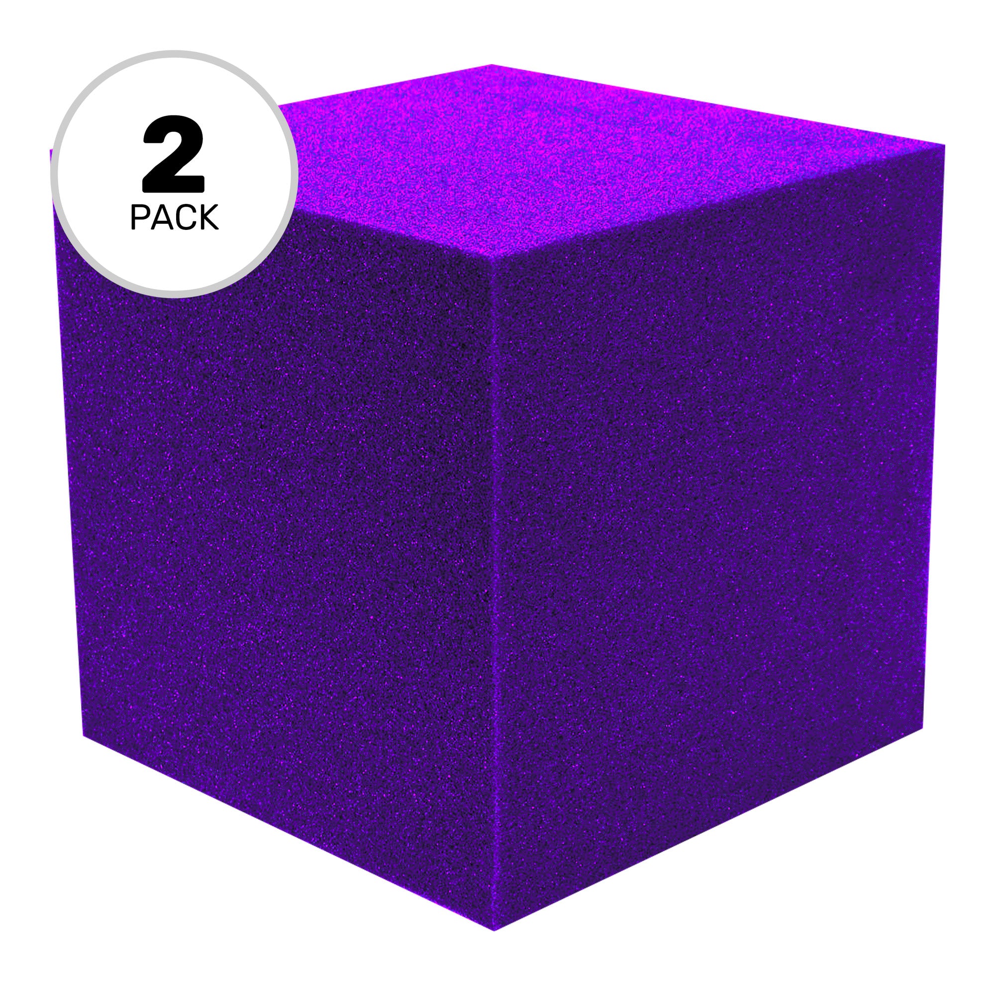 Performance Audio 12" x 12" x 12" Corner Cube Acoustic Foam Block (Purple, 2 Pack)