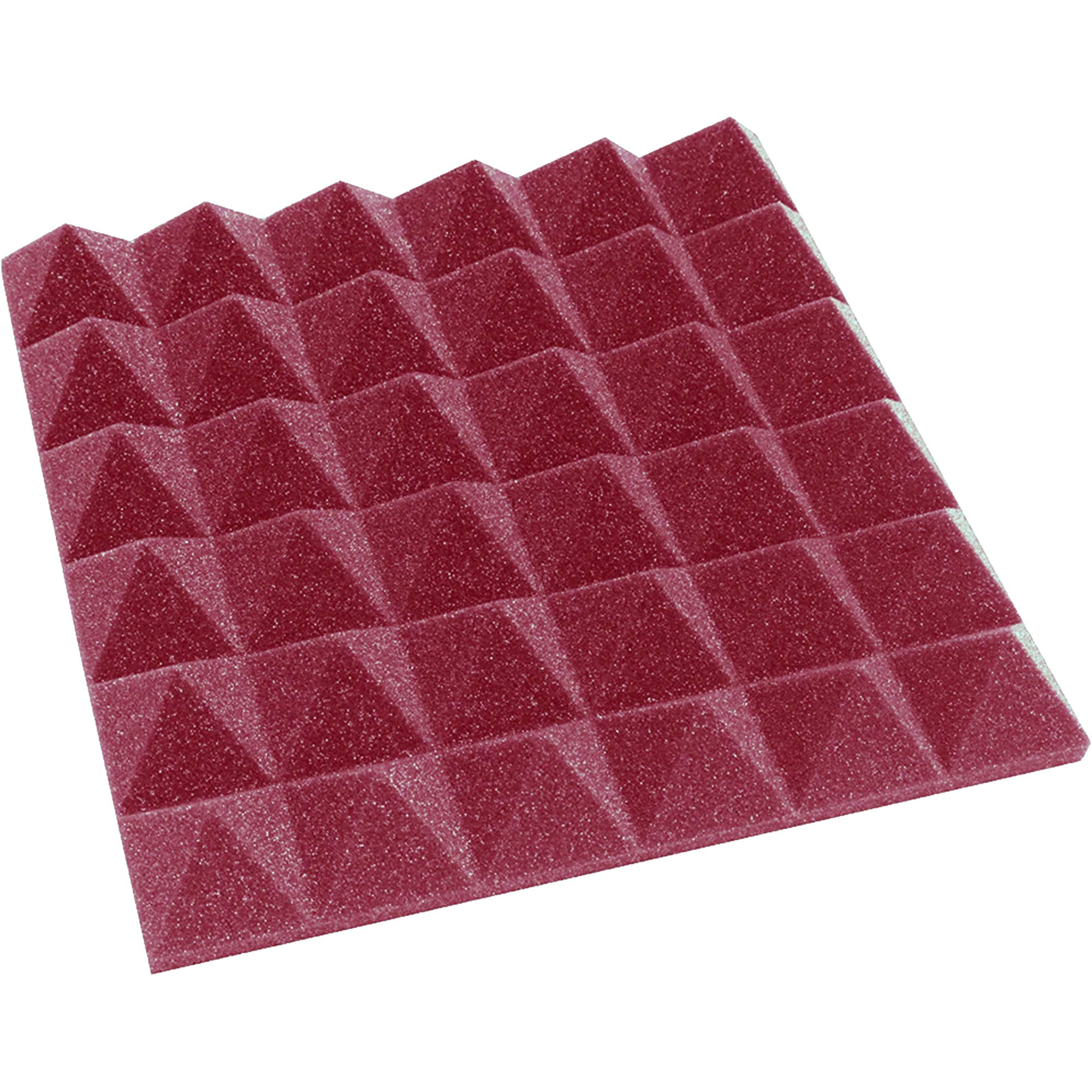 Performance Audio 12" x 12" x 2" Pyramid Acoustic Foam Tile (Burgundy, 48 Pack)