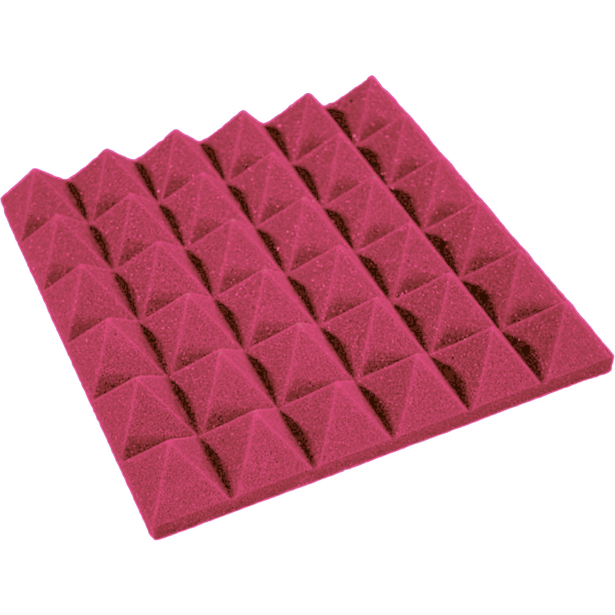 Performance Audio 12" x 12" x 2" Pyramid Acoustic Foam Tile (Burgundy, 48 Pack)