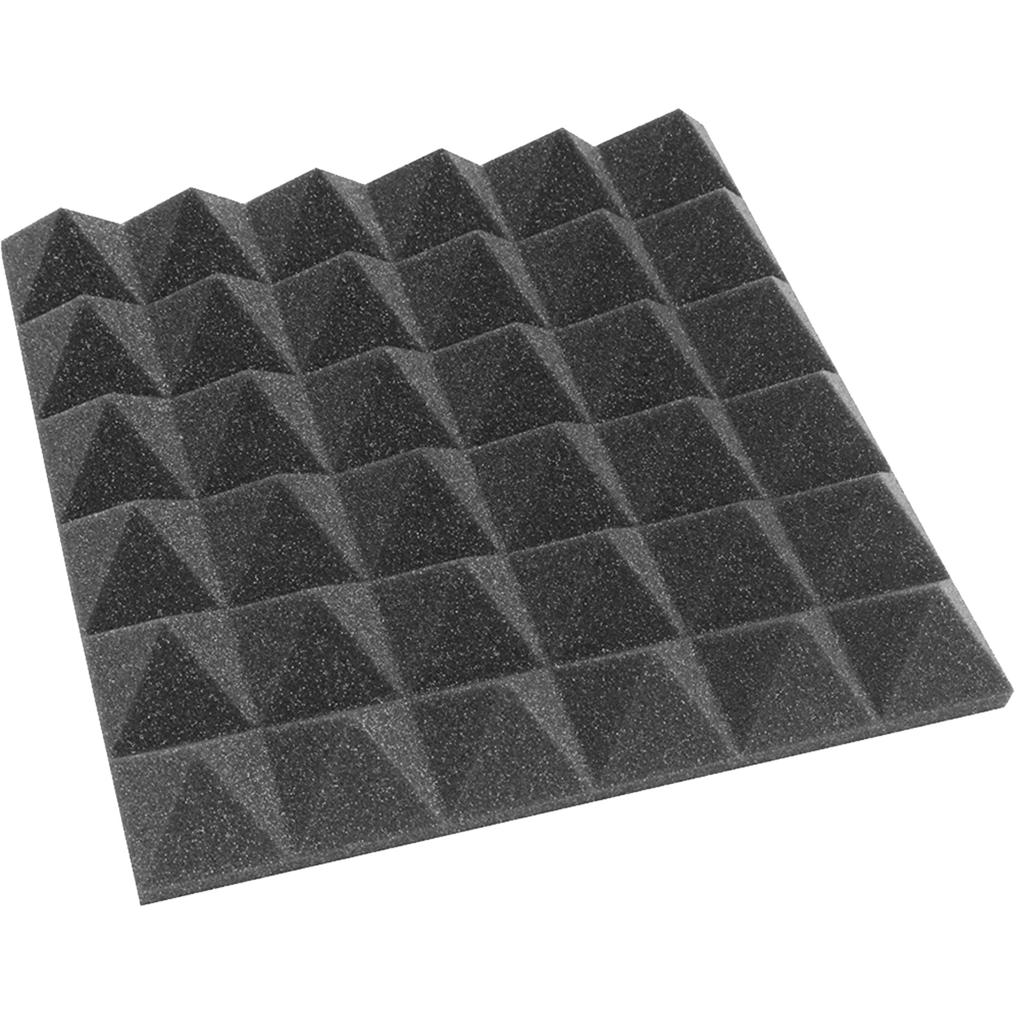 Performance Audio 12" x 12" x 2" Pyramid Acoustic Foam Tile (Charcoal, 24 Pack)