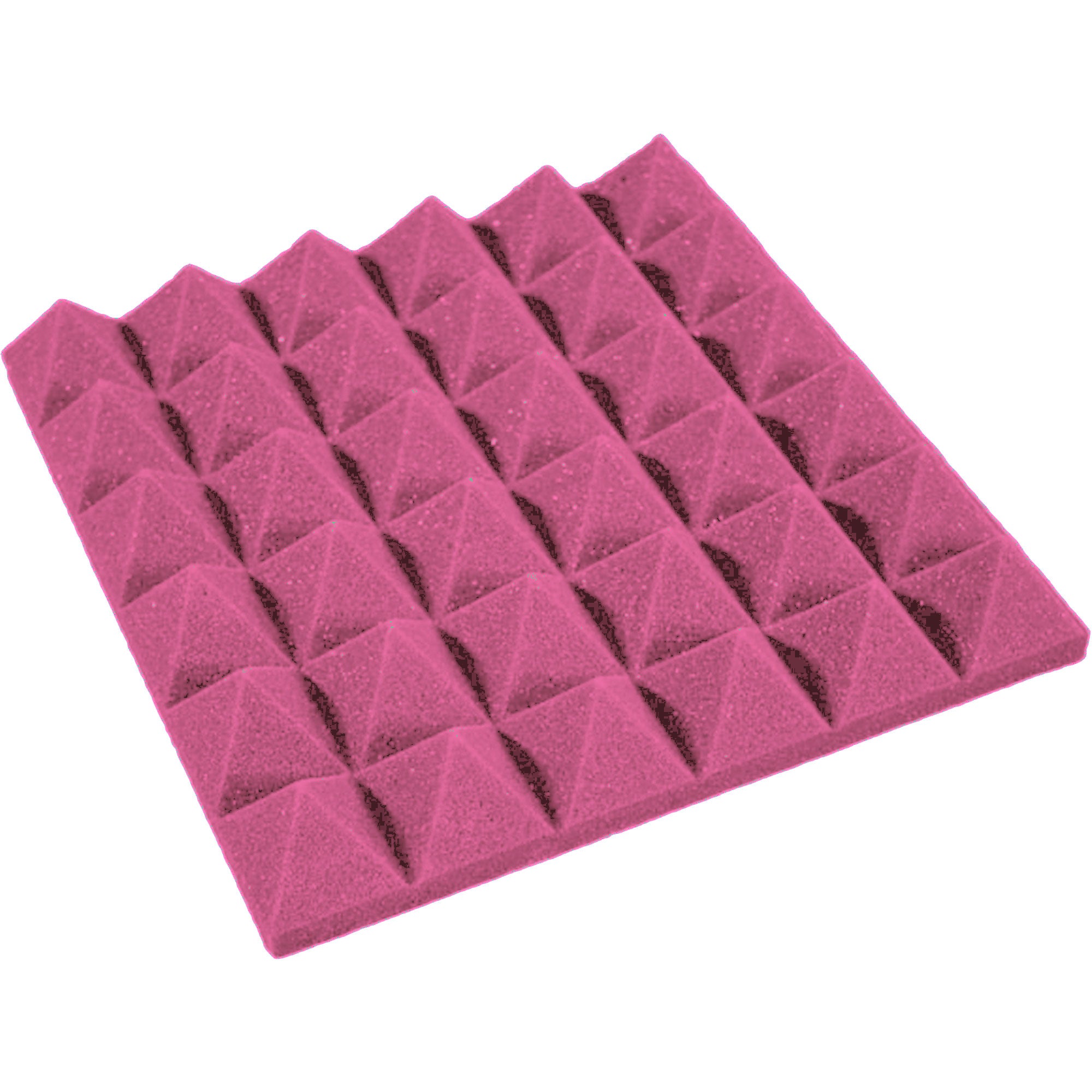 Performance Audio 12" x 12" x 2" Pyramid Acoustic Foam Tile (Plum, 96 Pack)