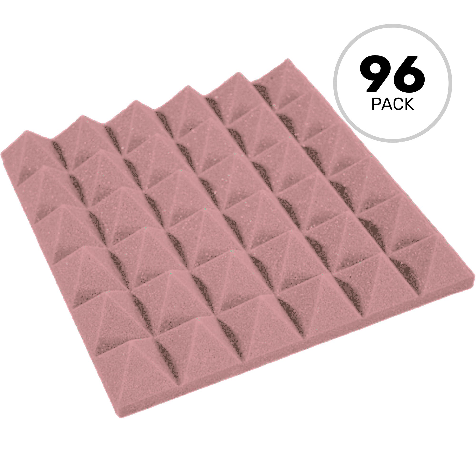 Performance Audio 12" x 12" x 2" Pyramid Acoustic Foam Tile (Rosy Beige, 96 Pack)