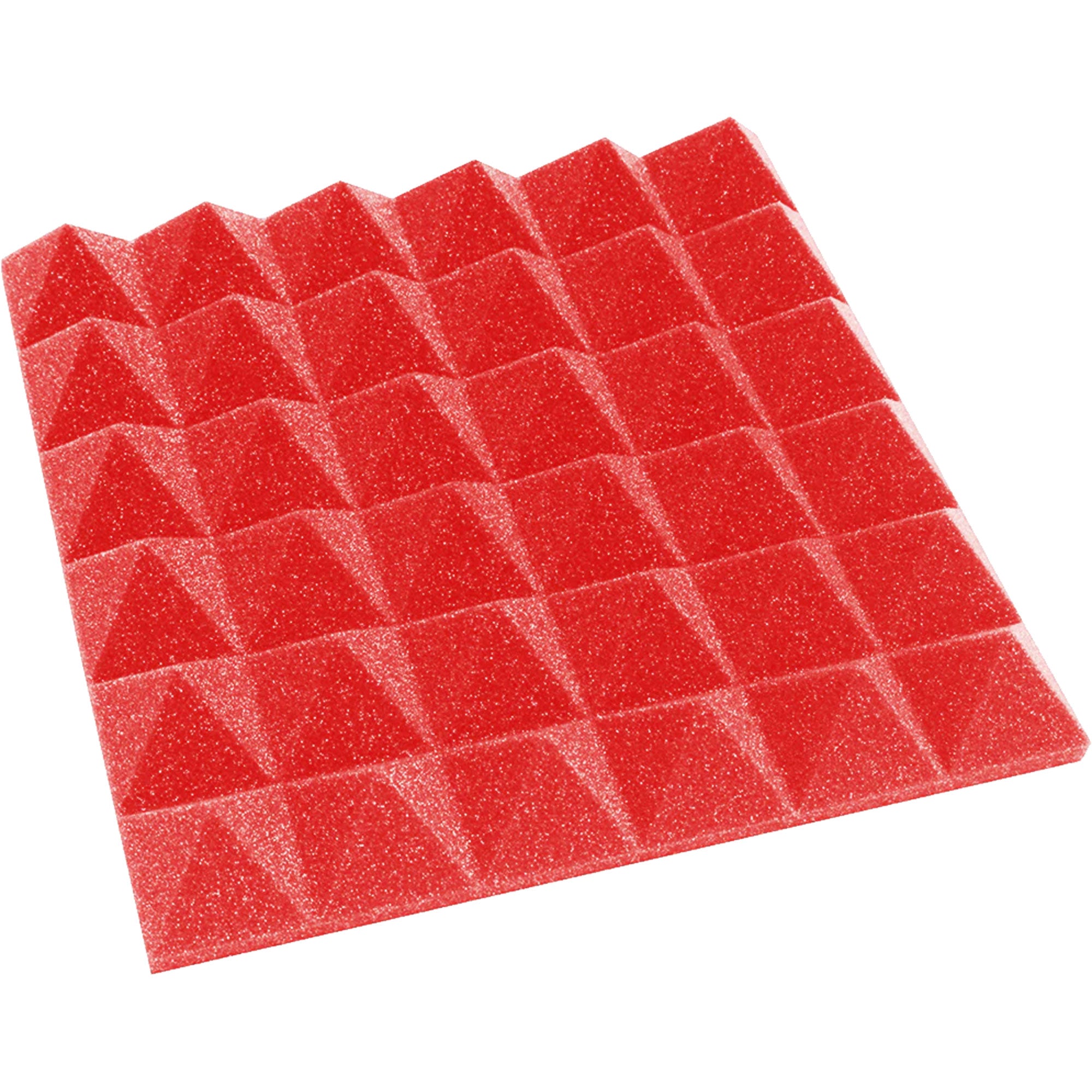 Performance Audio 12" x 12" x 2" Pyramid Acoustic Foam Tile (Red, 48 Pack)