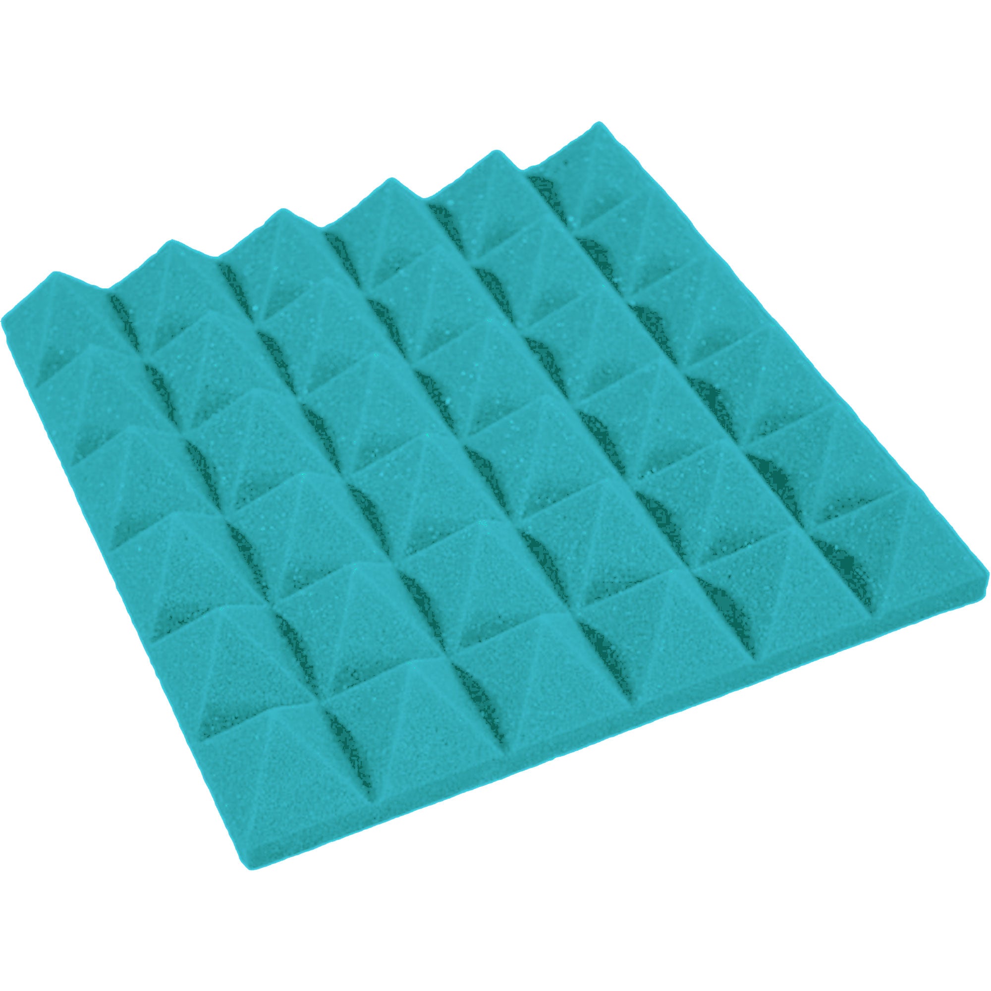 Performance Audio 12" x 12" x 2" Pyramid Acoustic Foam Tile (Teal, 48 Pack)