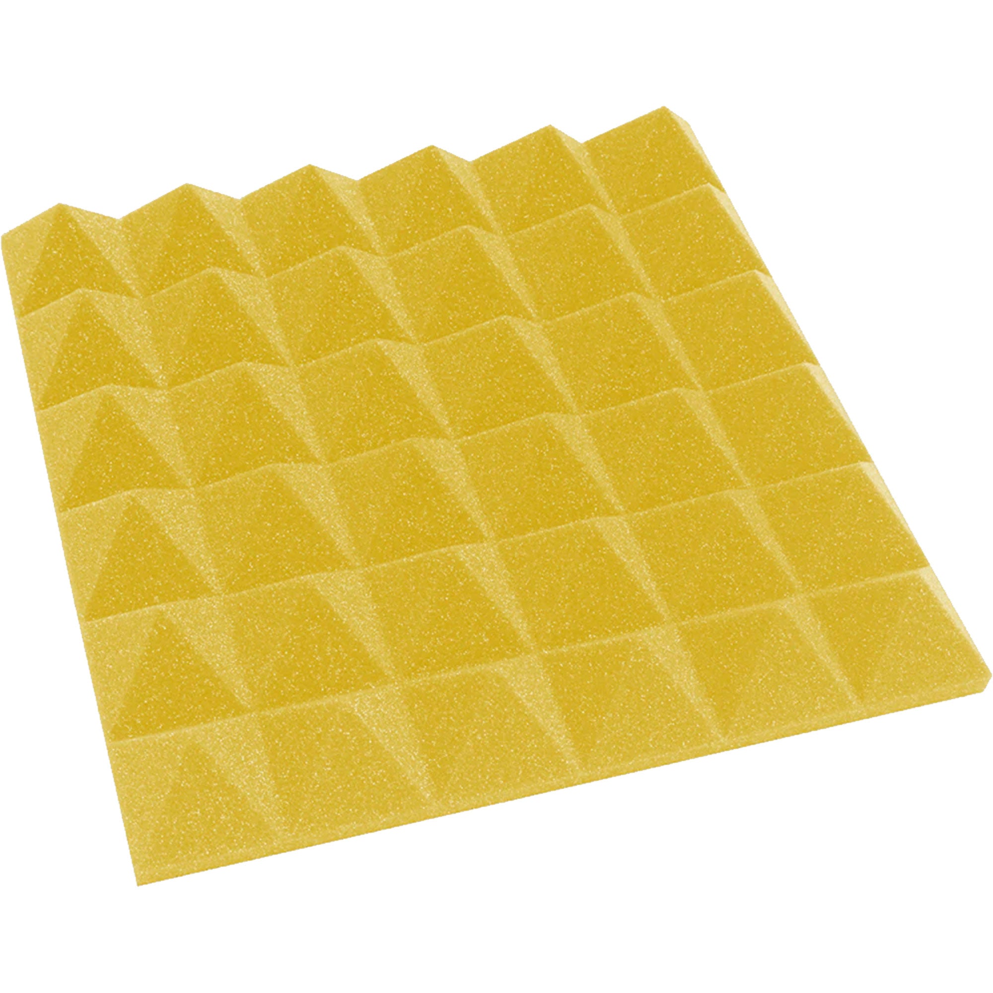 Performance Audio 12" x 12" x 2" Pyramid Acoustic Foam Tile (Yellow, 48 Pack)