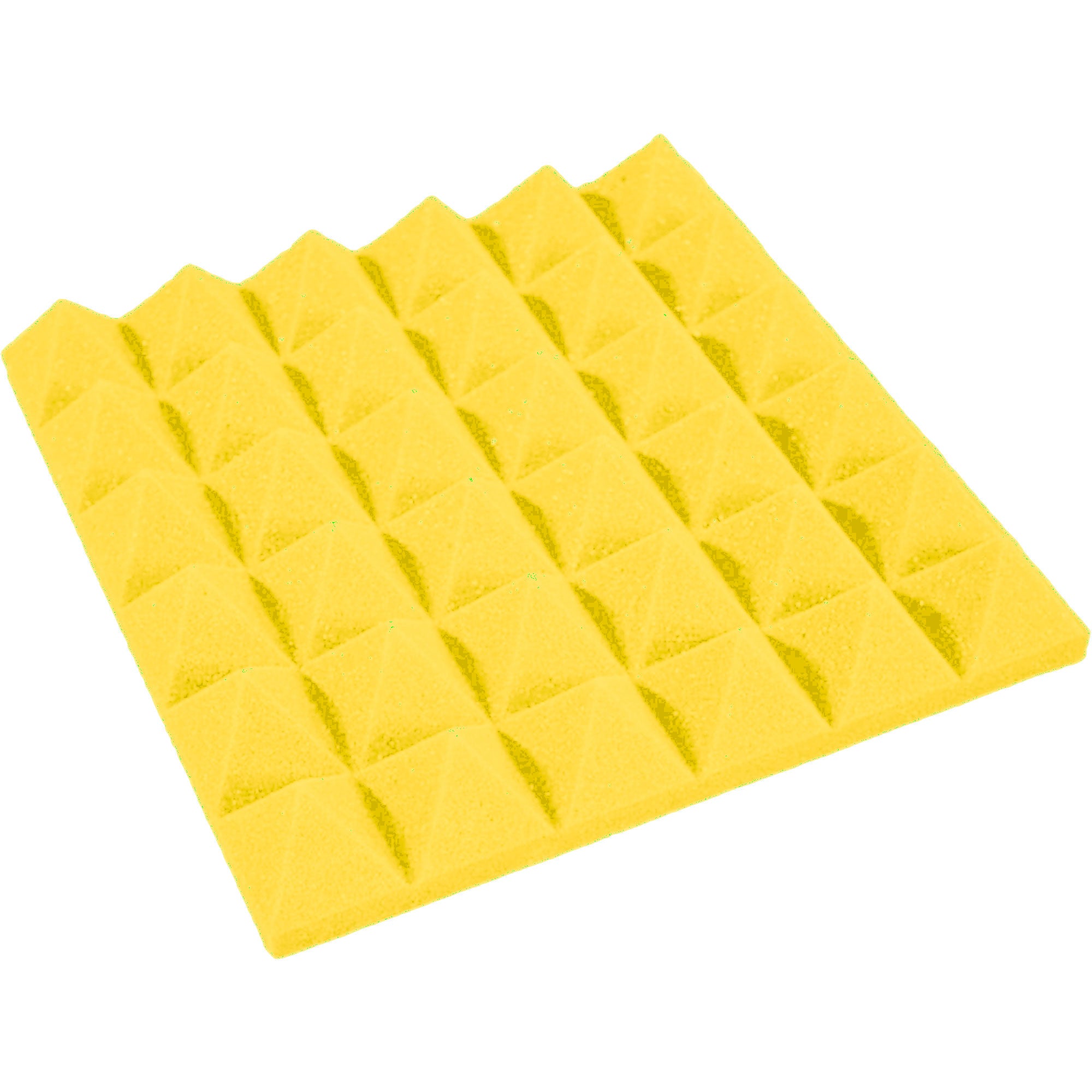 Performance Audio 12" x 12" x 2" Pyramid Acoustic Foam Tile (Yellow, 48 Pack)