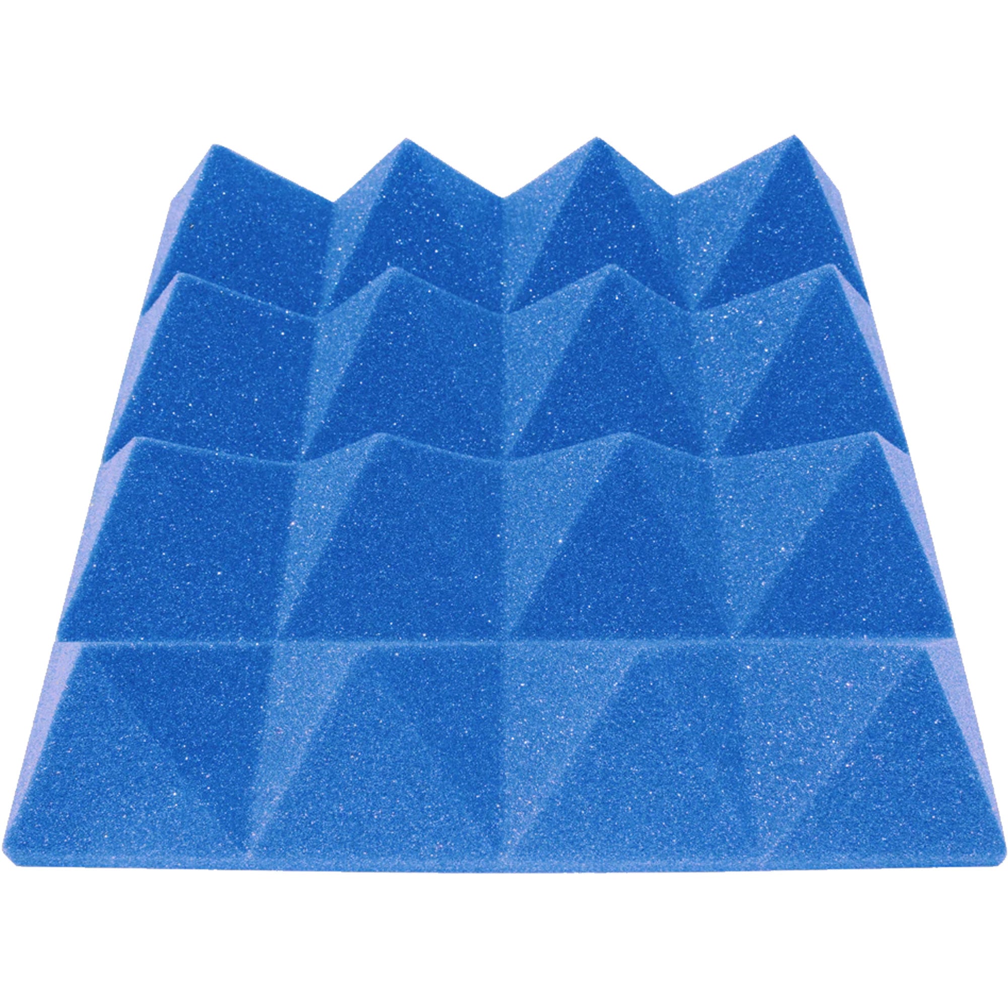 Performance Audio 12" x 12" x 3" Pyramid Acoustic Foam Tile (Blue, 48 Pack)