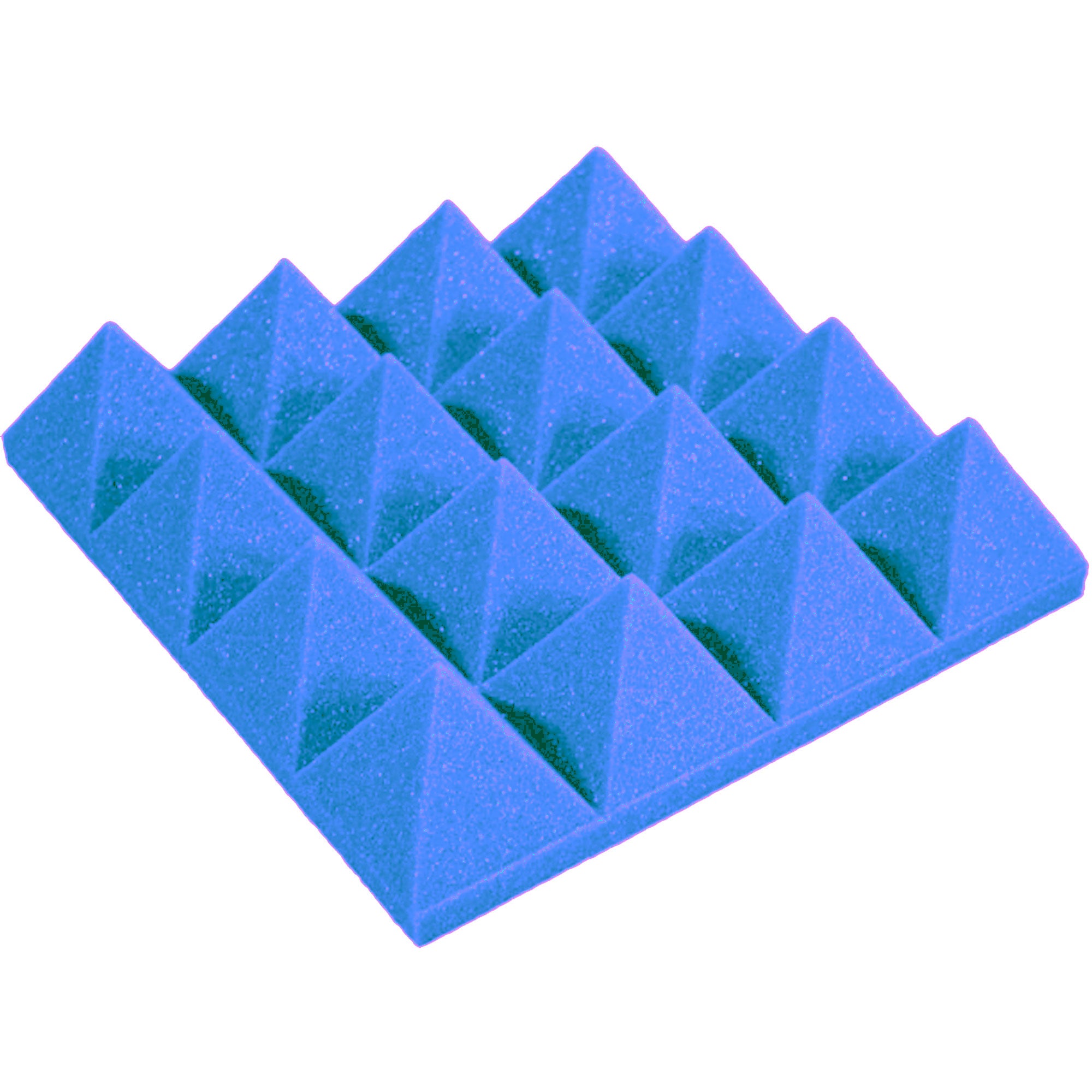 Performance Audio 12" x 12" x 3" Pyramid Acoustic Foam Tile (Blue, 48 Pack)