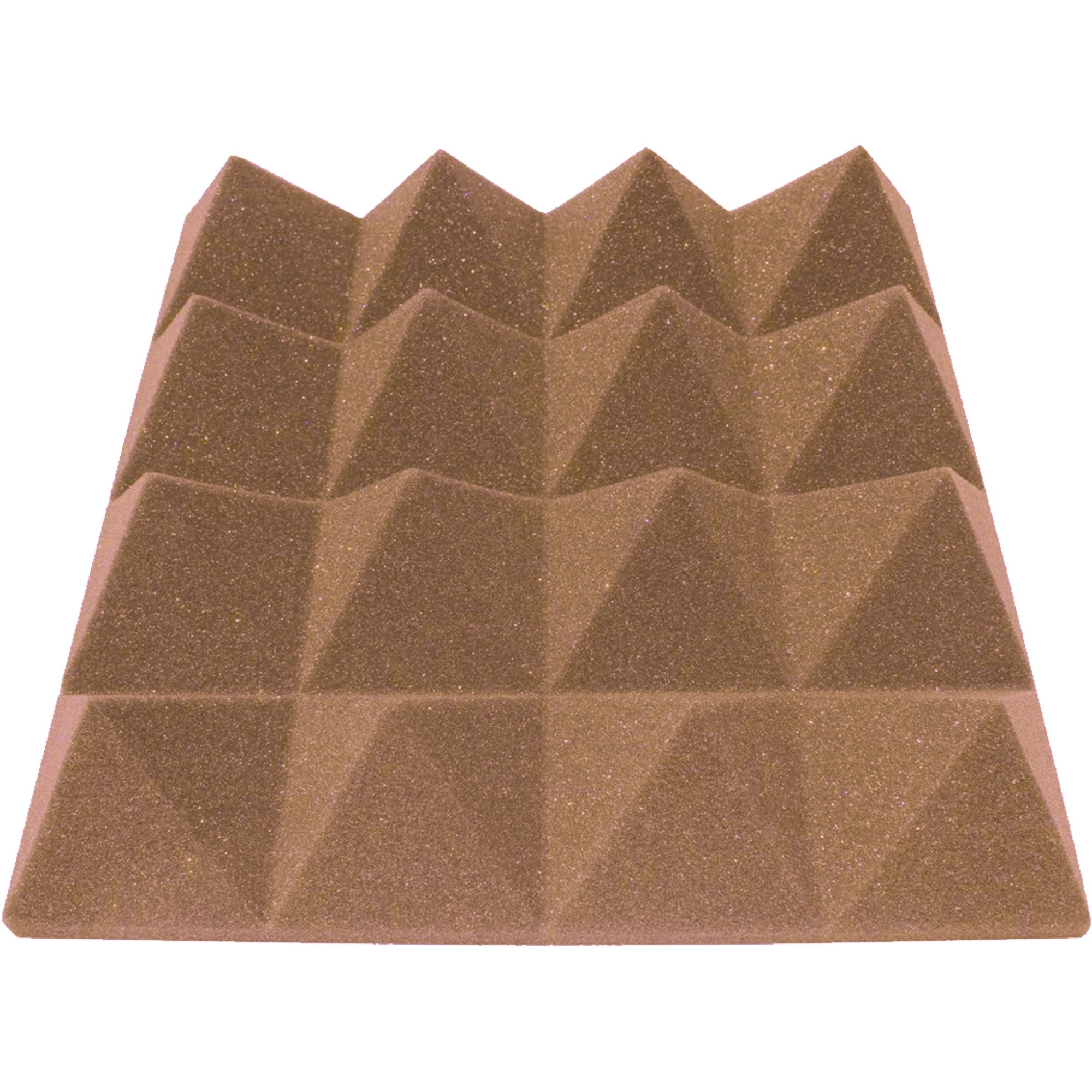 Performance Audio 12" x 12" x 3" Pyramid Acoustic Foam Tile (Brown, 48 Pack)