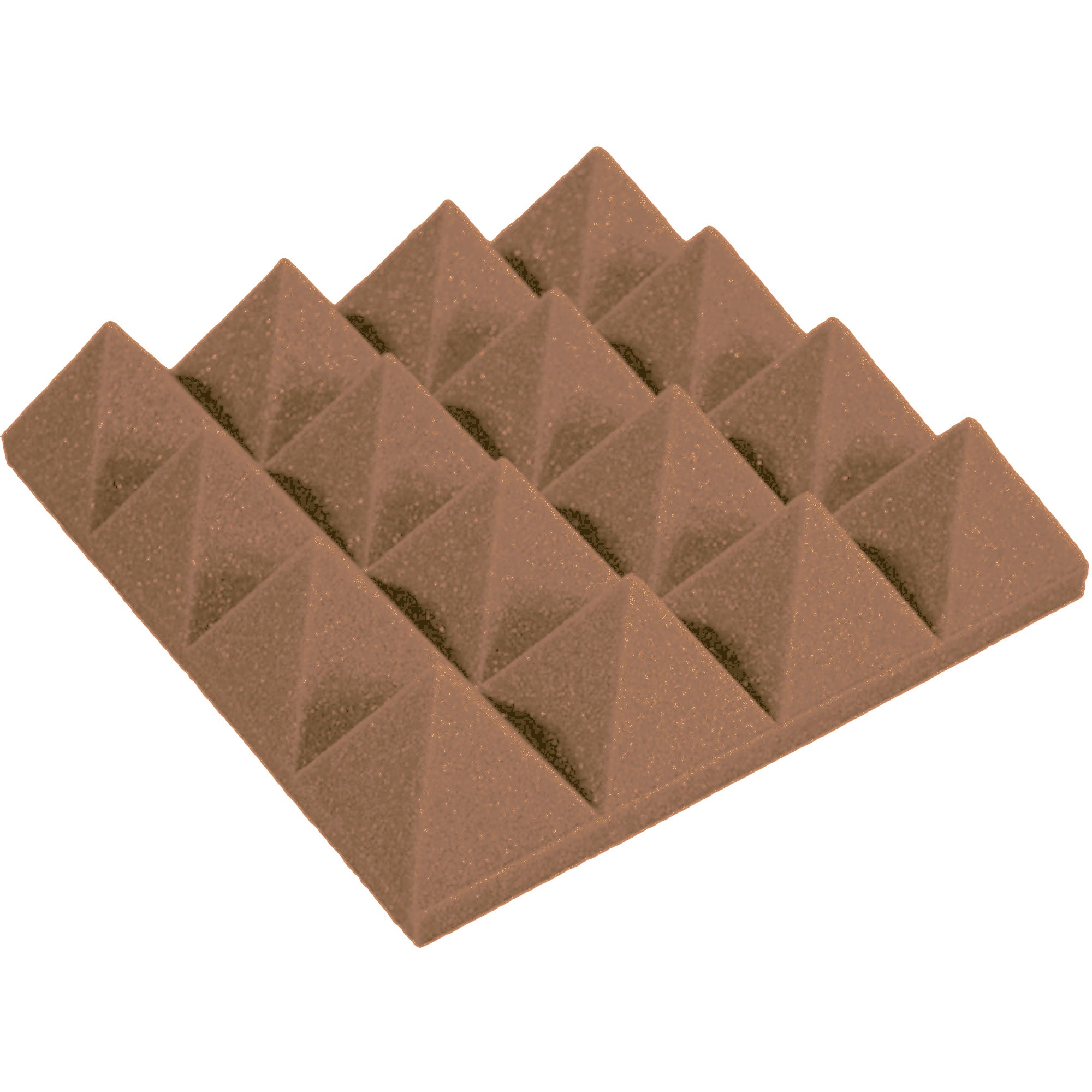 Performance Audio 12" x 12" x 3" Pyramid Acoustic Foam Tile (Brown, 48 Pack)