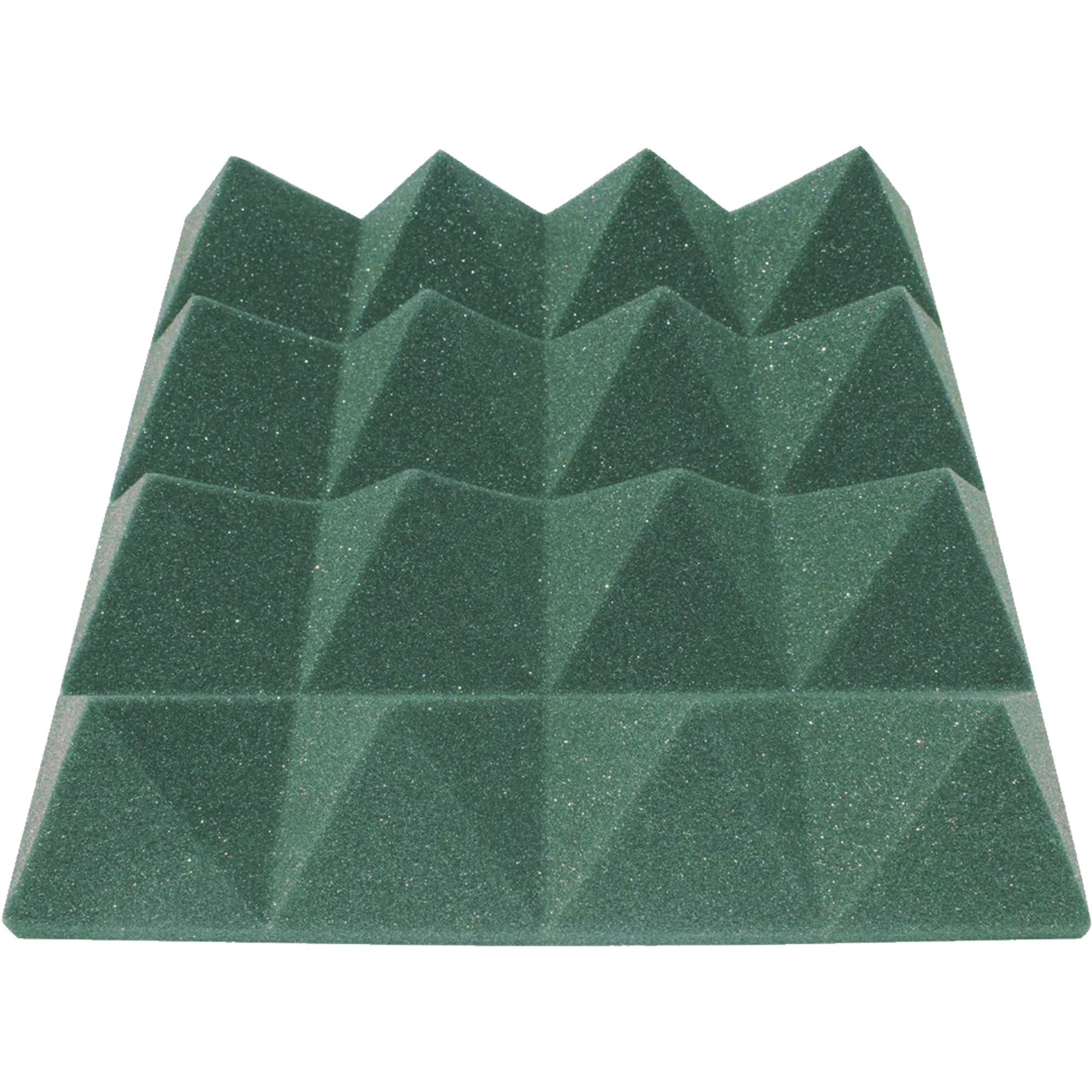 Performance Audio 12" x 12" x 3" Pyramid Acoustic Foam Tile (Forest Green, 96 Pack)