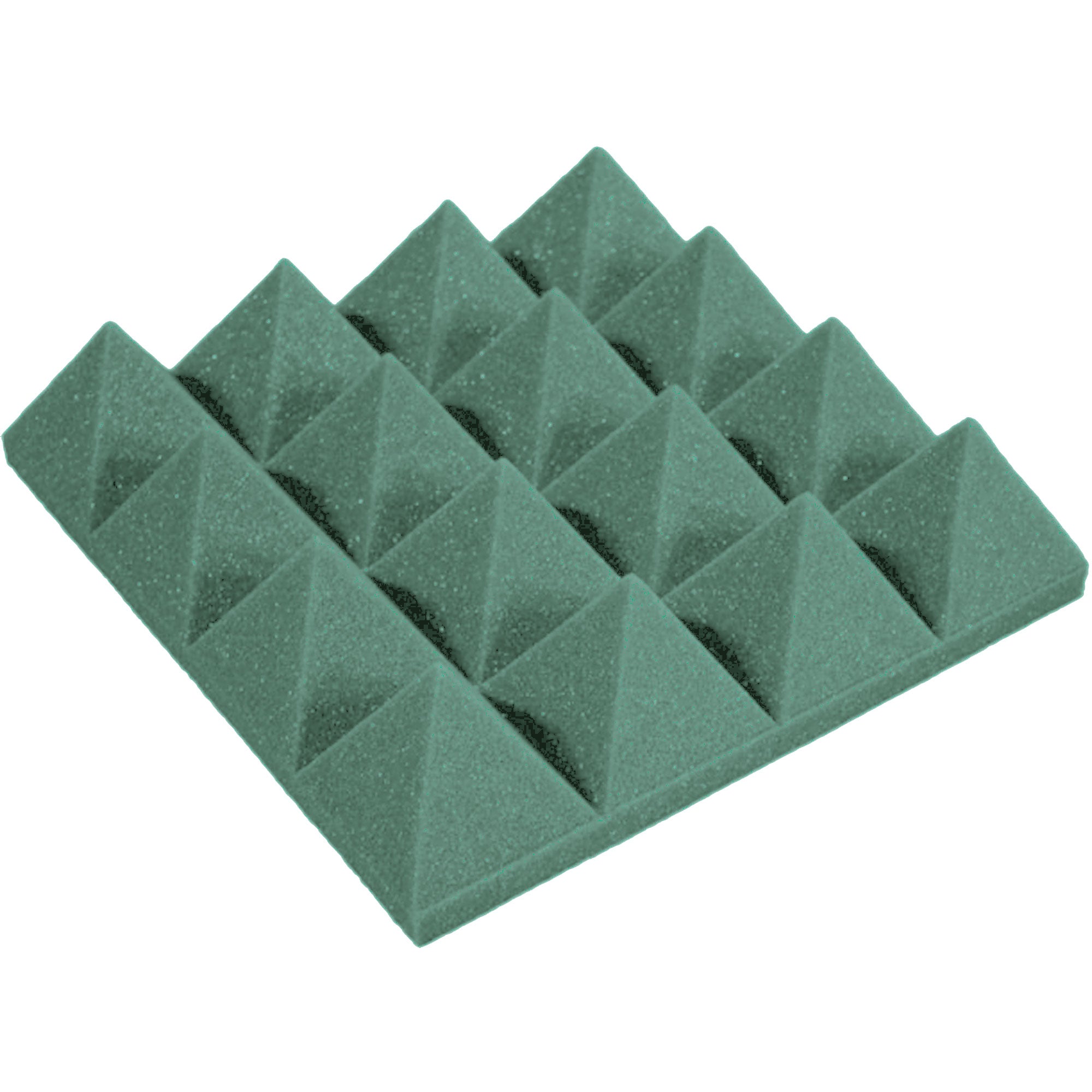 Performance Audio 12" x 12" x 3" Pyramid Acoustic Foam Tile (Forest Green, 96 Pack)