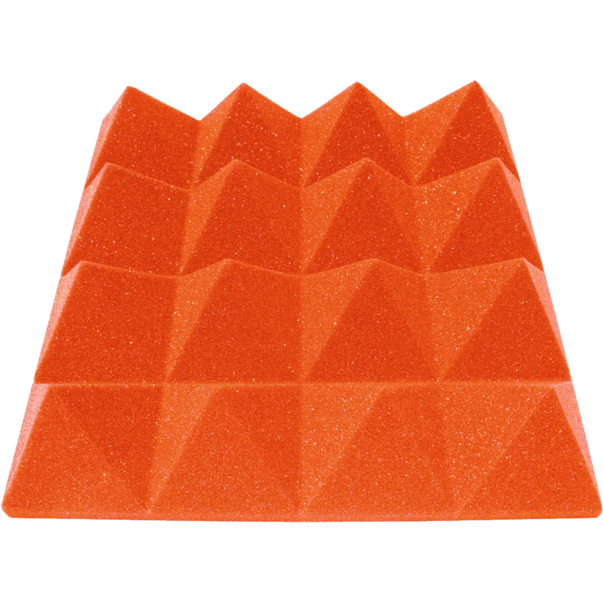 Performance Audio 12" x 12" x 3" Pyramid Acoustic Foam Tile (Orange, 48 Pack)