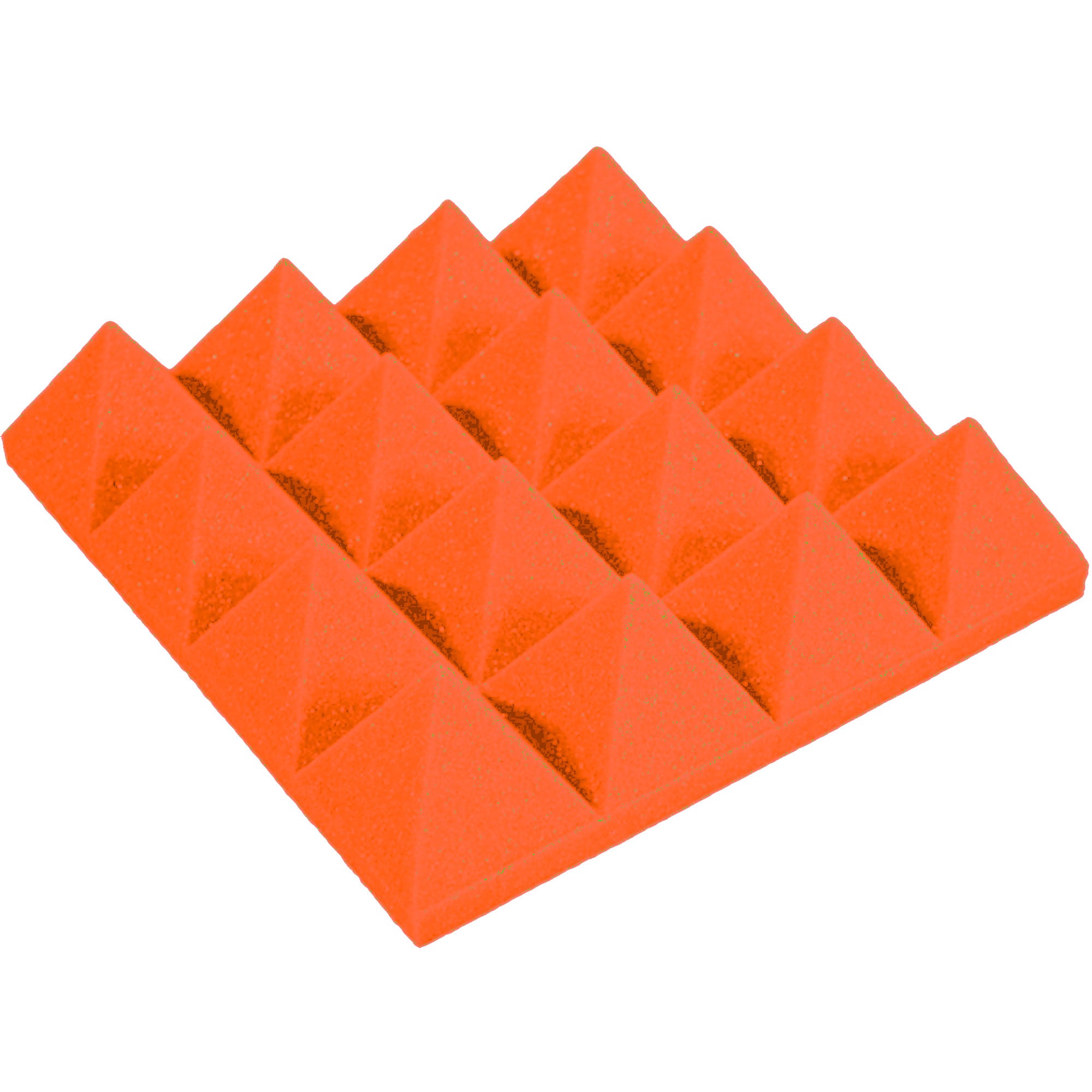 Performance Audio 12" x 12" x 3" Pyramid Acoustic Foam Tile (Orange, 48 Pack)