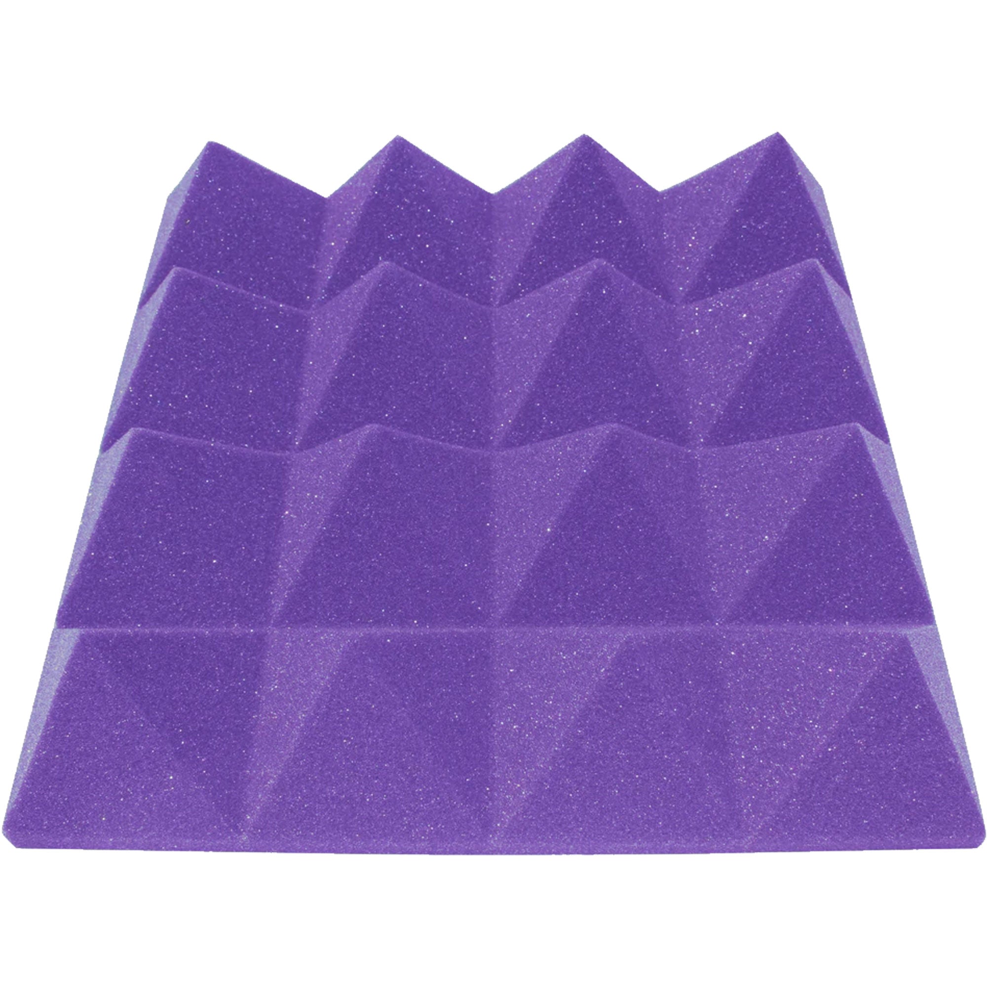 Performance Audio 12" x 12" x 3" Pyramid Acoustic Foam Tile (Purple, 48 Pack)