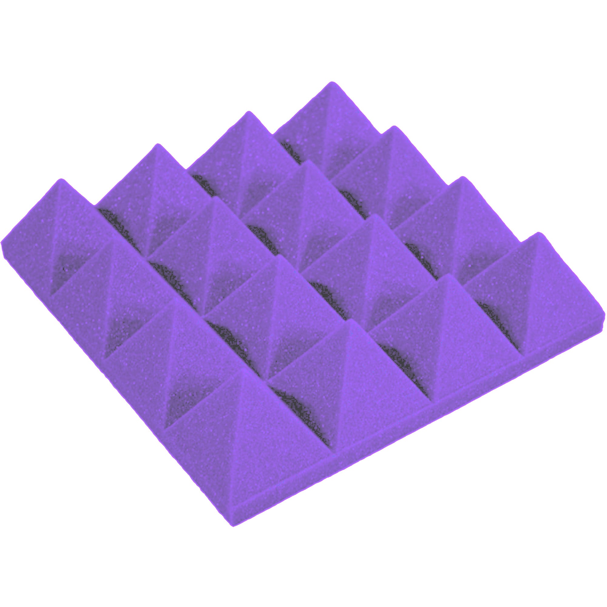 Performance Audio 12" x 12" x 3" Pyramid Acoustic Foam Tile (Purple, 48 Pack)