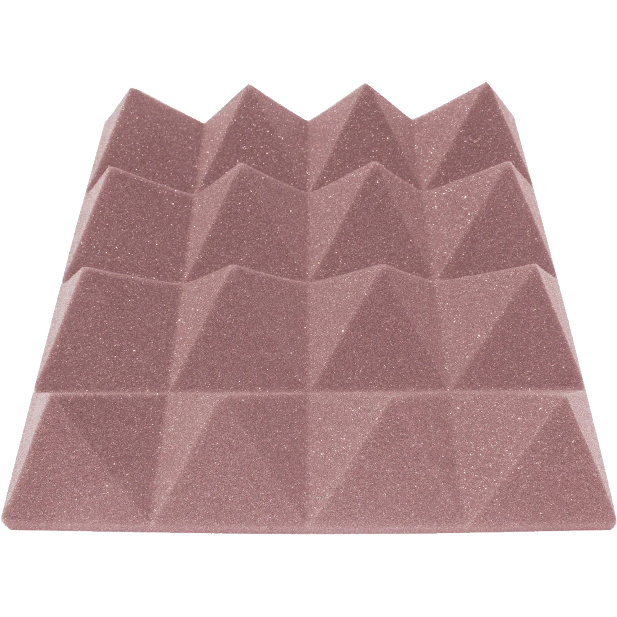 Performance Audio 12" x 12" x 3" Pyramid Acoustic Foam Tile (Rosy Beige, 48 Pack)