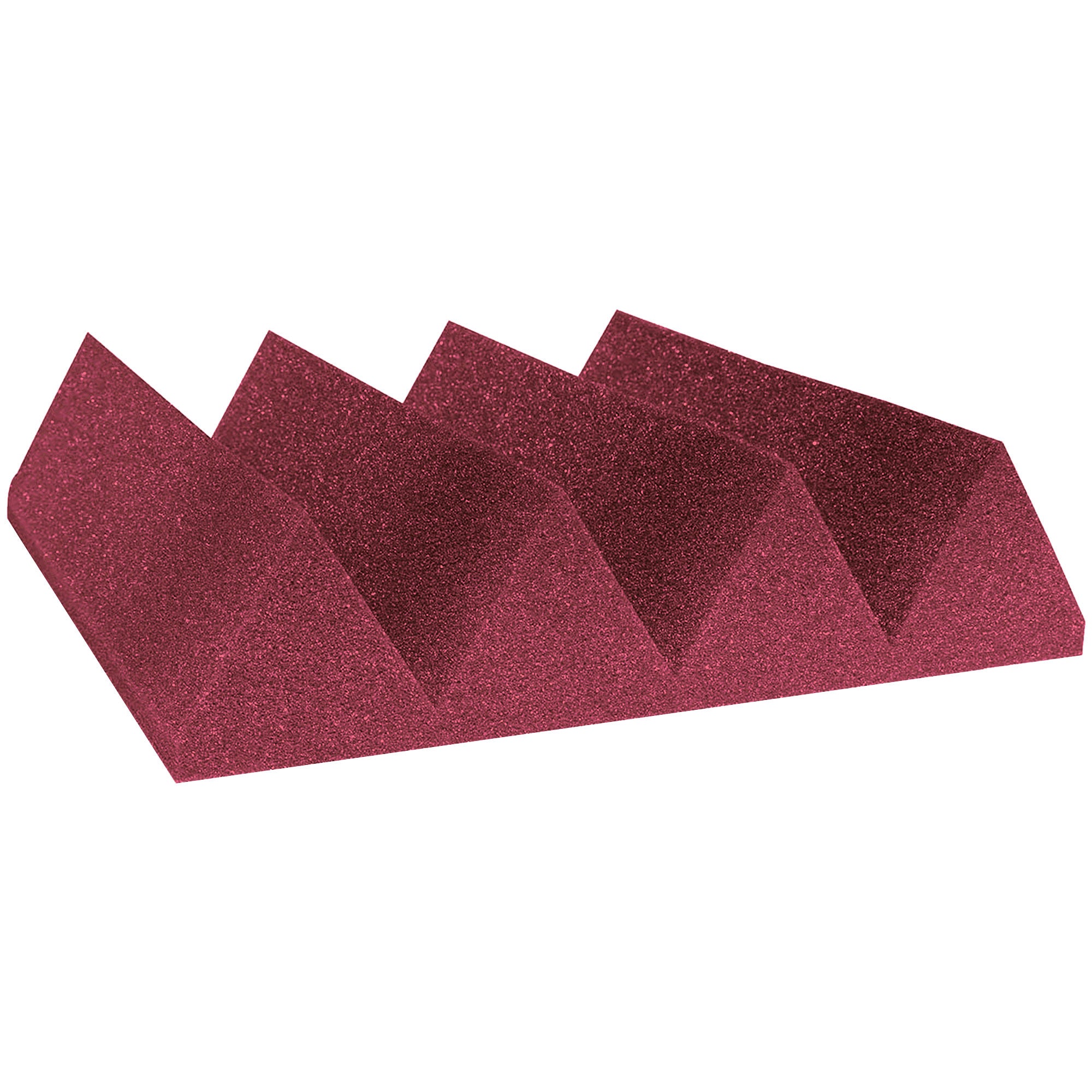 Performance Audio 12" x 12" x 3" Wedge Acoustic Foam Tile (Burgundy, 48 Pack)