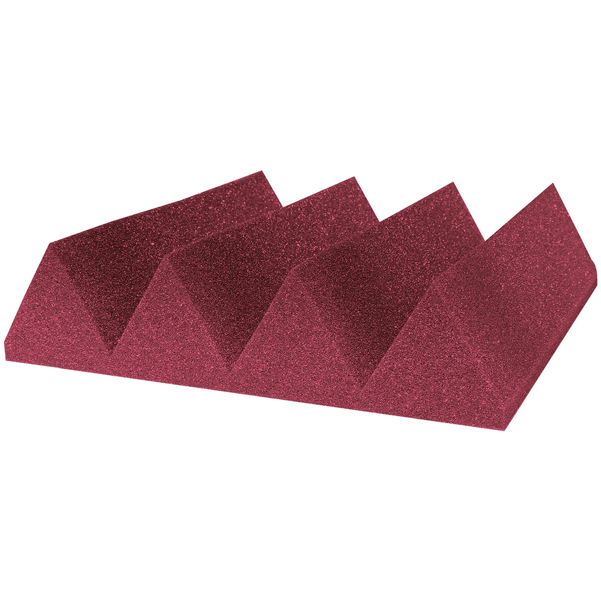 Performance Audio 12" x 12" x 3" Wedge Acoustic Foam Tile (Burgundy, 48 Pack)