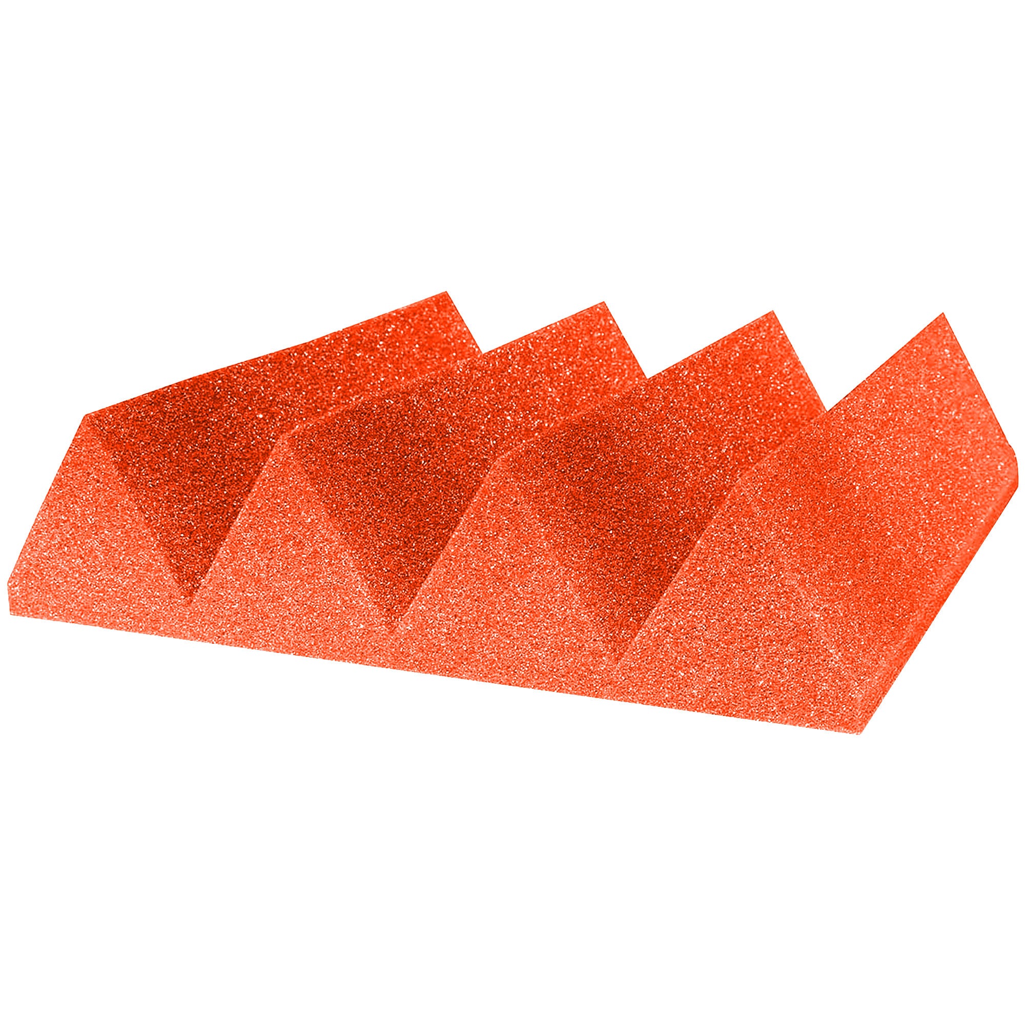 Performance Audio 12" x 12" x 3" Wedge Acoustic Foam Tile (Orange, 48 Pack)