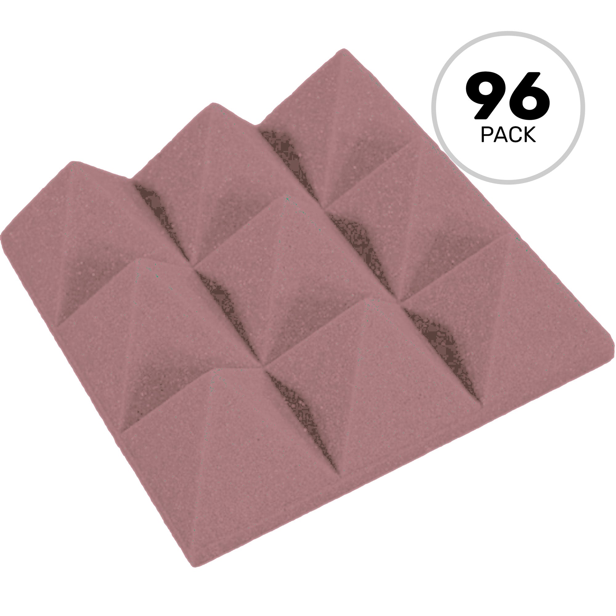 Performance Audio 12" x 12" x 4" Pyramid Acoustic Foam Tile (Rosy Beige, 96 Pack)