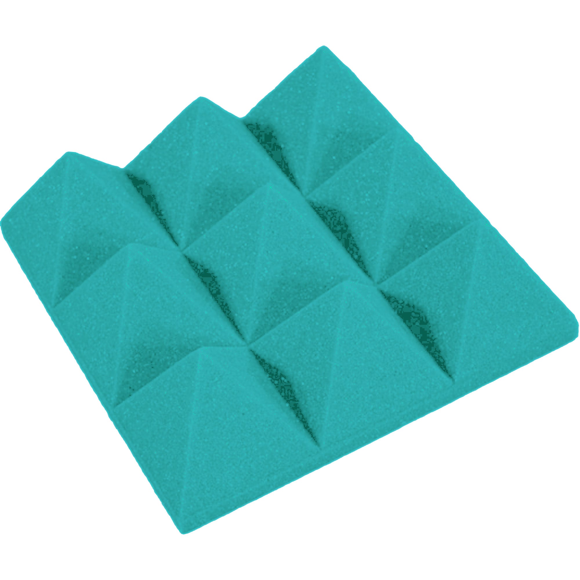 Performance Audio 12" x 12" x 4" Pyramid Acoustic Foam Tile (Teal, 96 Pack)