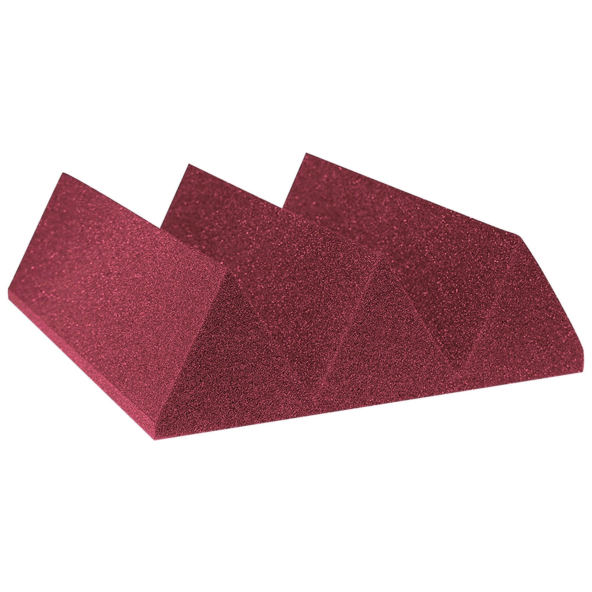 Performance Audio 12" x 12" x 4" Wedge Acoustic Foam Tile (Burgundy, 48 Pack)