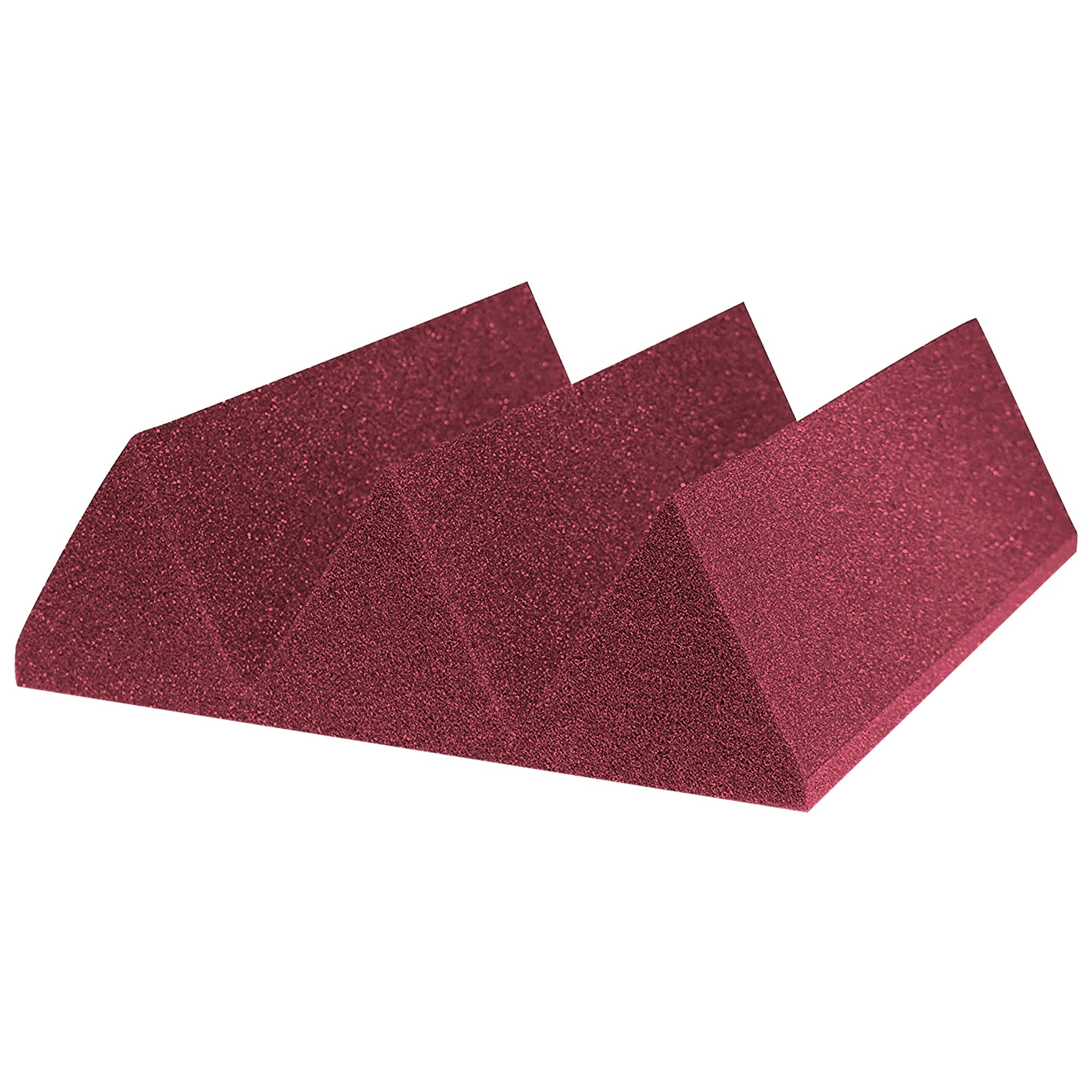 Performance Audio 12" x 12" x 4" Wedge Acoustic Foam Tile (Burgundy, 48 Pack)