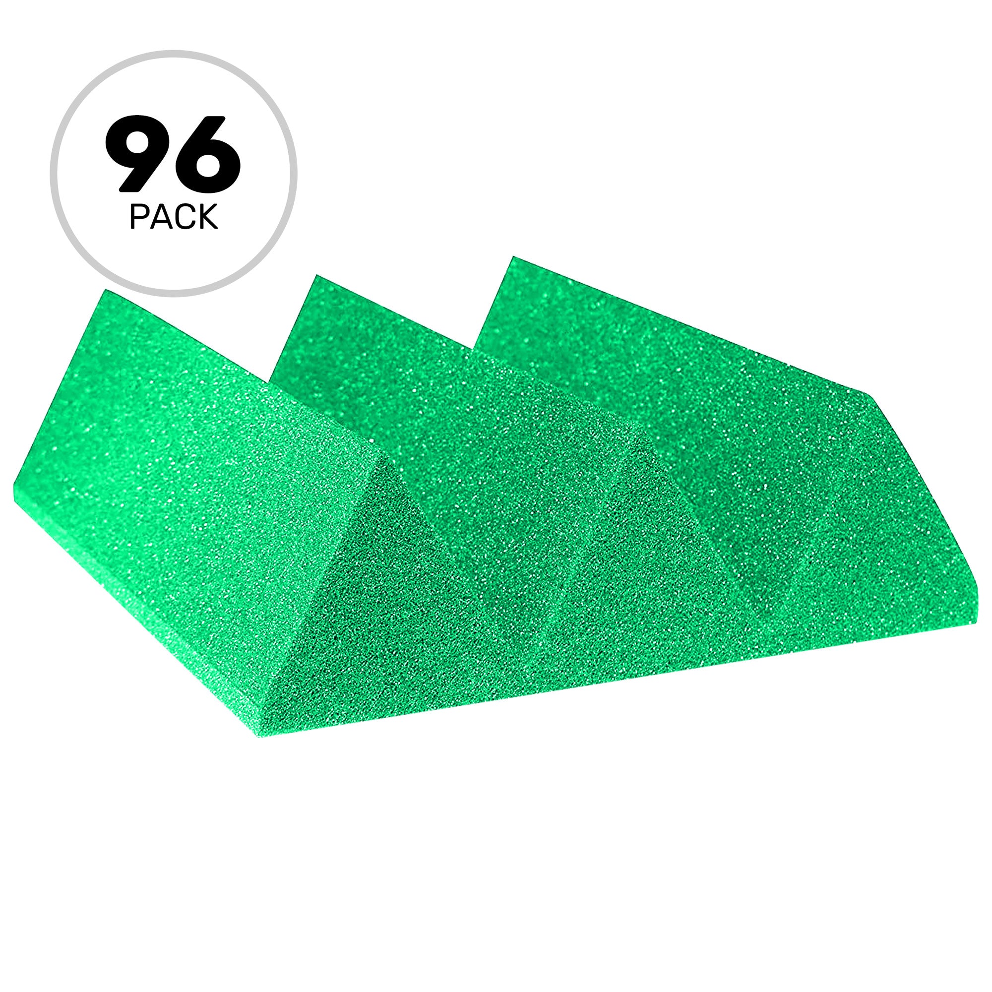 Performance Audio 12" x 12" x 4" Wedge Acoustic Foam Tile (Kelly Green, 96 Pack)