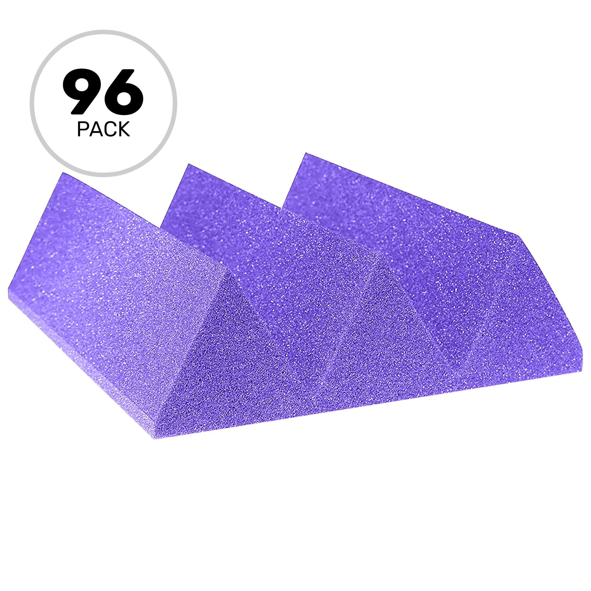 Performance Audio 12" x 12" x 4" Wedge Acoustic Foam Tile (Purple, 96 Pack)