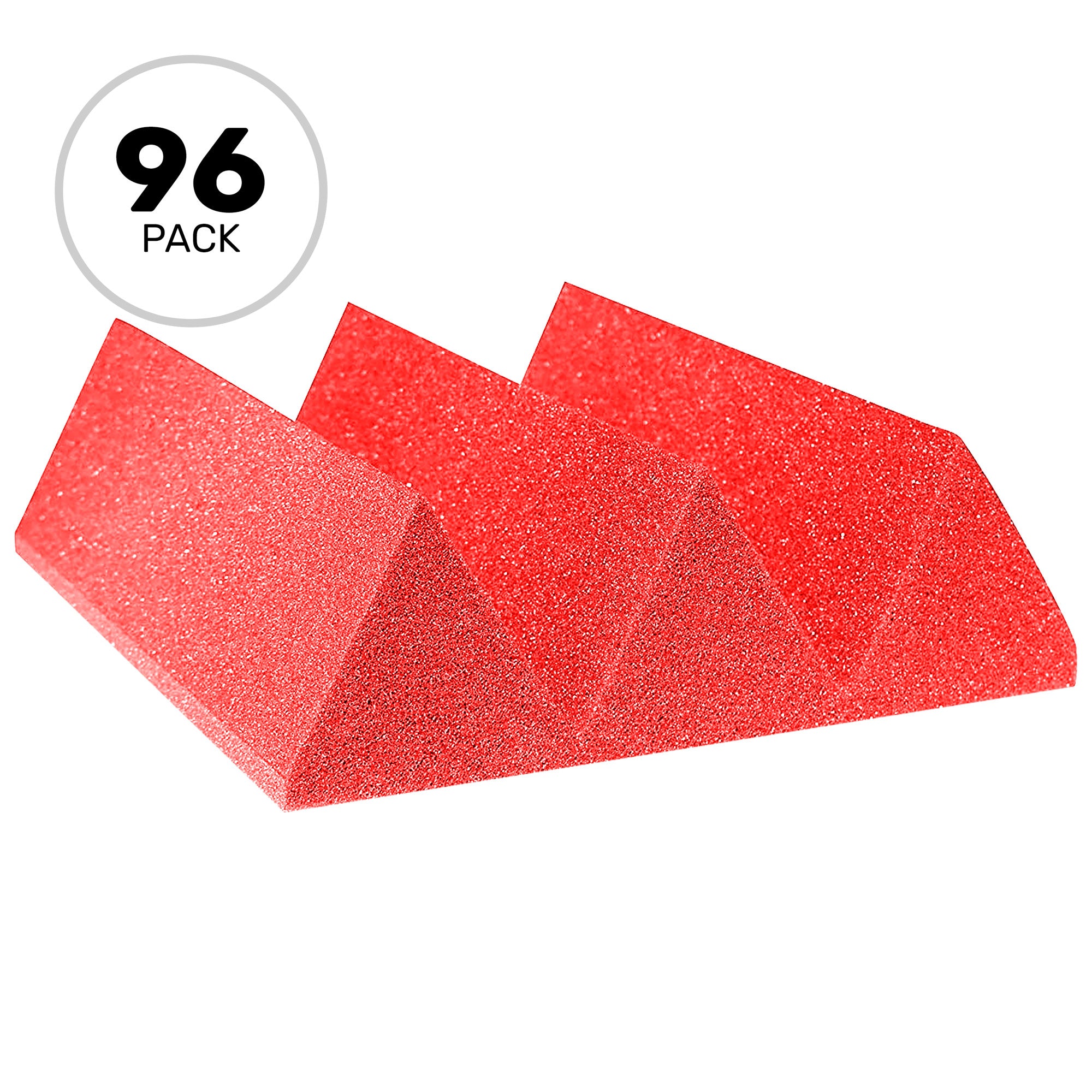 Performance Audio 12" x 12" x 4" Wedge Acoustic Foam Tile (Red, 96 Pack)