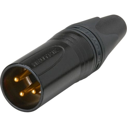 Neutrik NC3MXX-B Male 3-Pin XLR Cable Connector (Black/Gold, Box of 100)