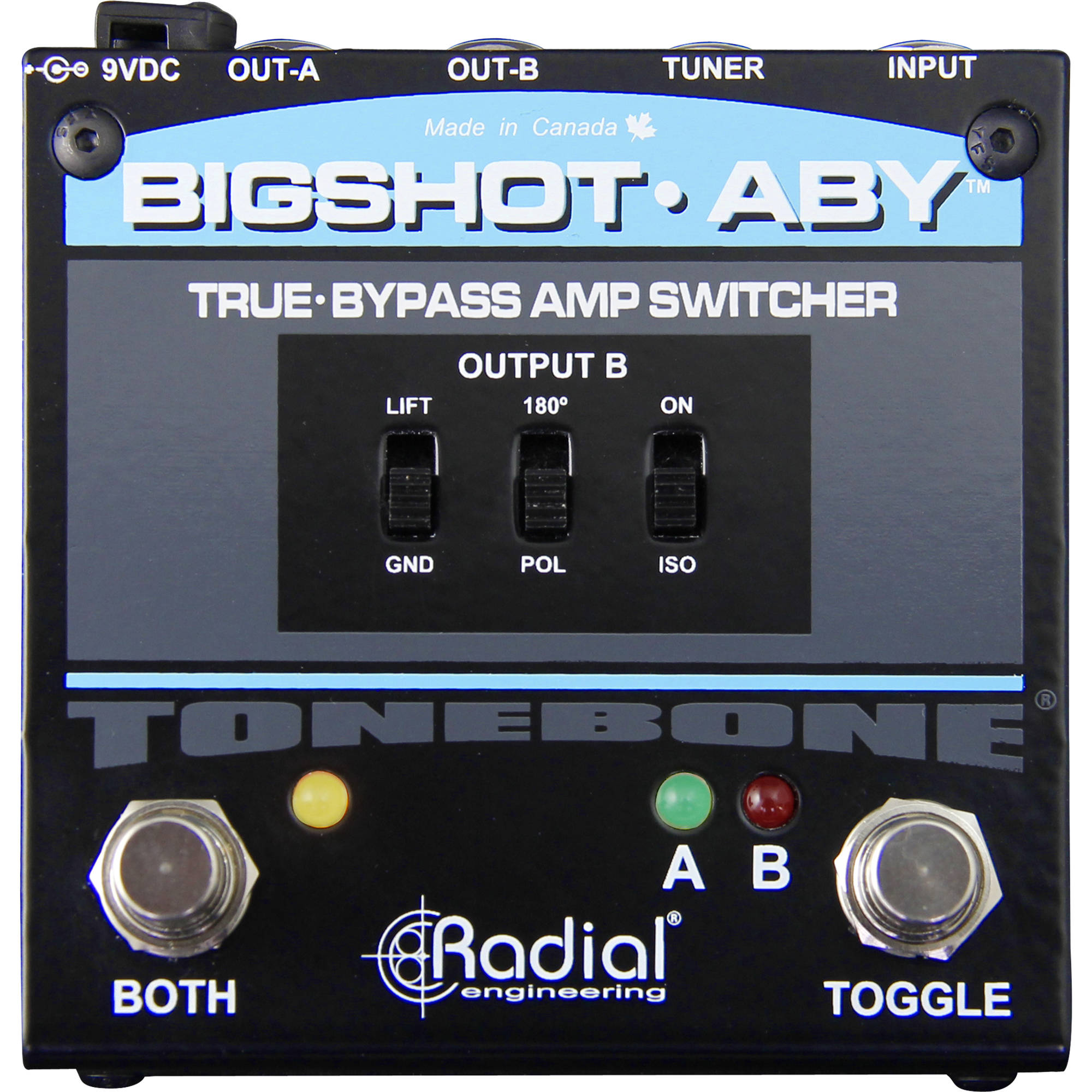 Radial Engineering BigShot ABY True-Bypass Amplifier Switcher with Tuner Out and LED Lights