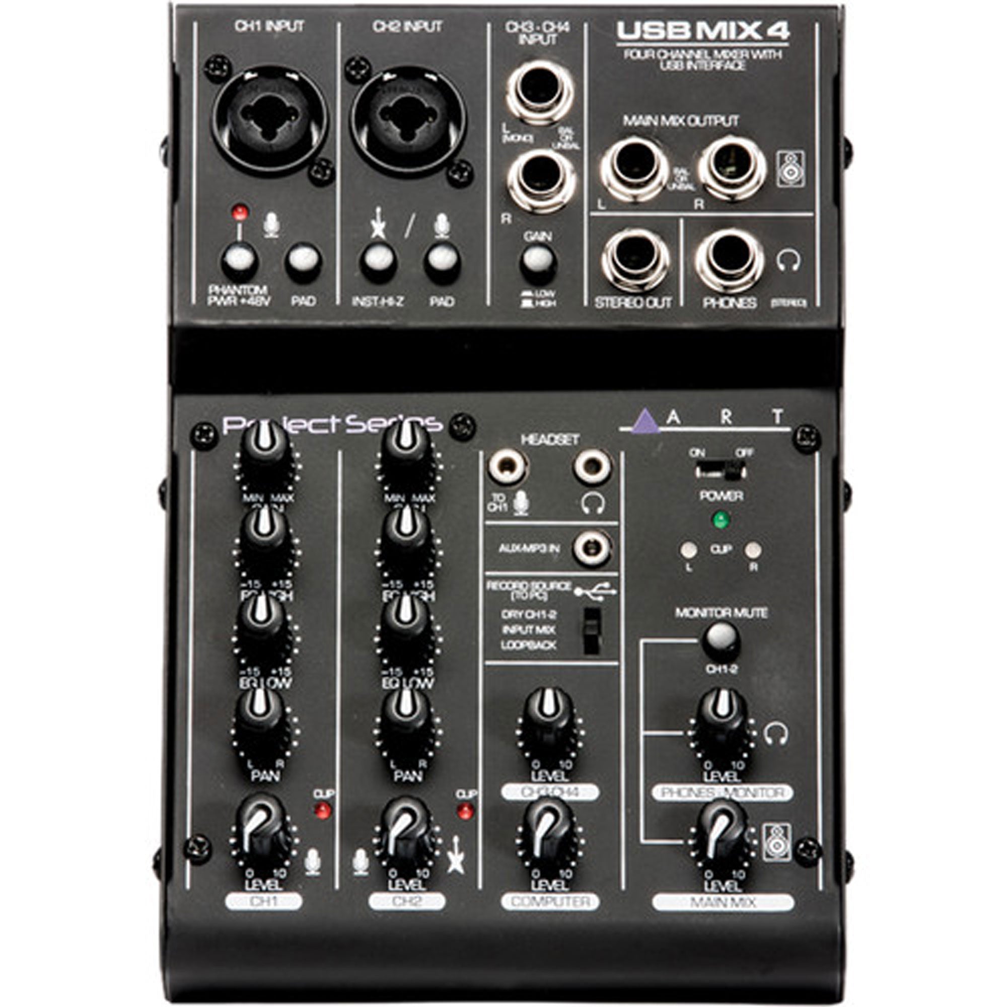 ART USBMix4 Project Series 4-Channel Mixer and Computer Interface