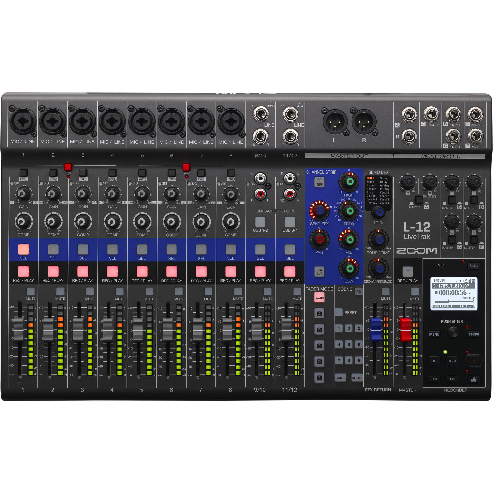 Zoom LiveTrak L-12 12-Channel Digital Mixer and Multitrack Recorder