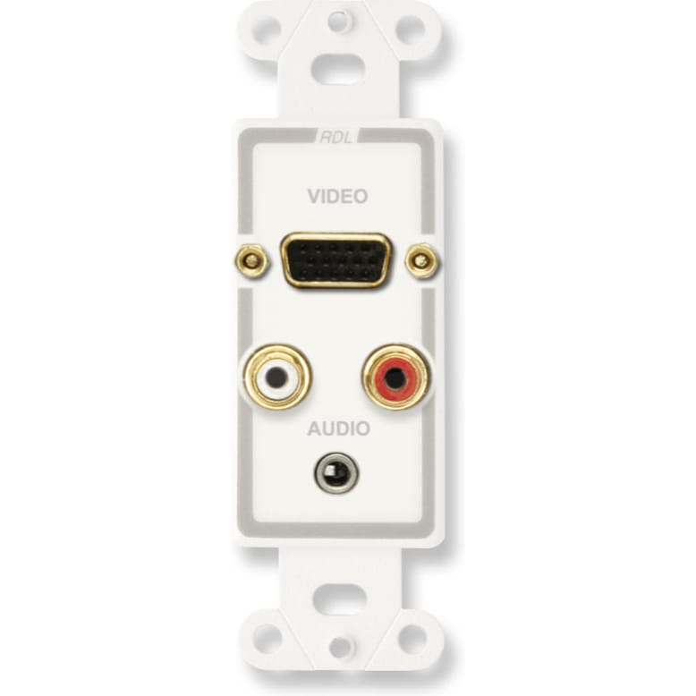 RDL D-AVM4 Audio and Video Monitor Jacks on Decora Plate (White)