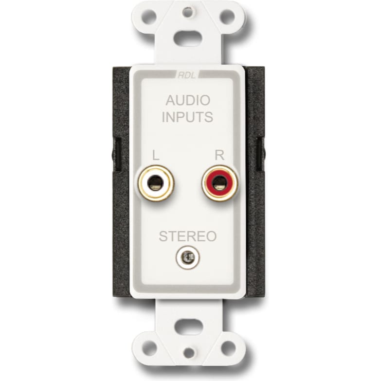 RDL D-CIJ3 Consumer Input Jacks Mono on Decora Plate (White)