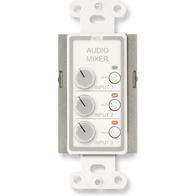 RDL D-RC3M Remote Audio Mixing Control with Muting on Decora Plate (White)