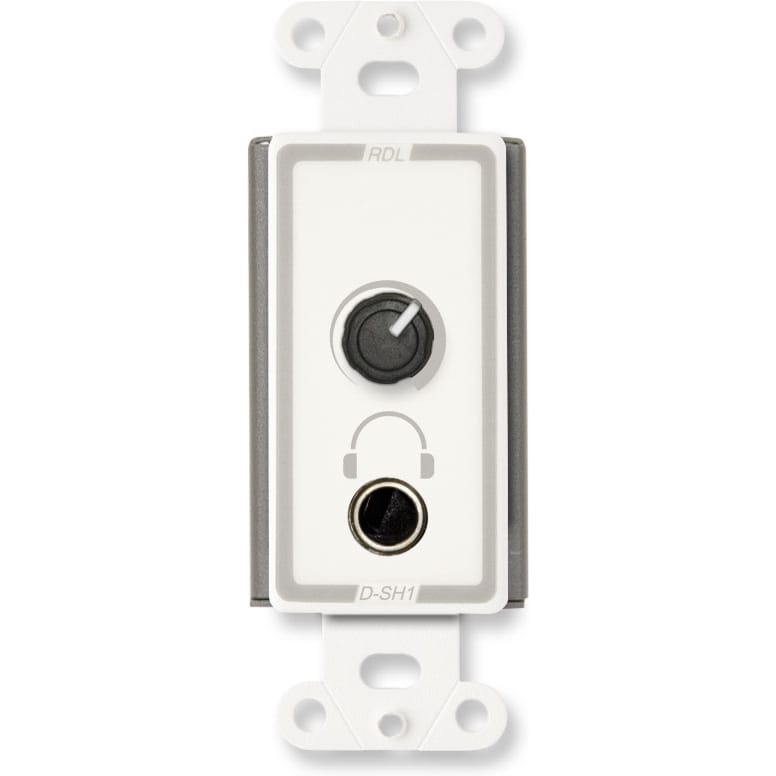 RDL D-SH1 Stereo Headphone Amplifier on Decora Plate (White)