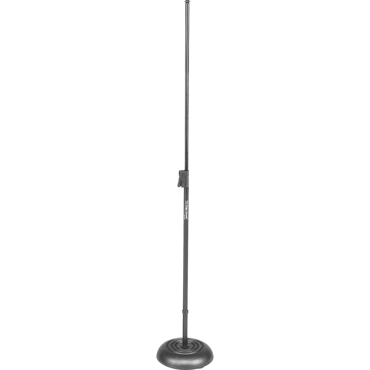 On-Stage MS7201QRB Round Base Quick Release Telescoping Microphone Stand (Black)