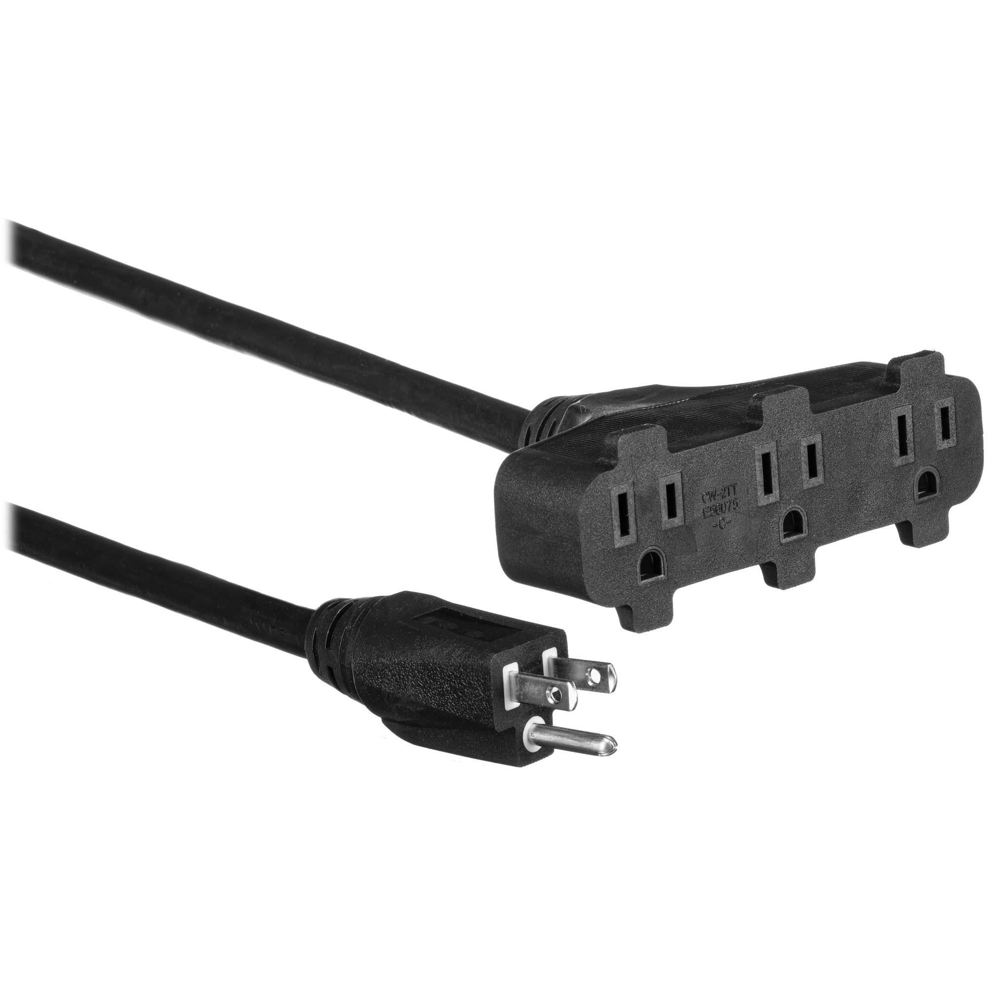 Milspec D15623025 Century Power SJTW Triple Tap Extension Cord (12 AWG, Black, 25')