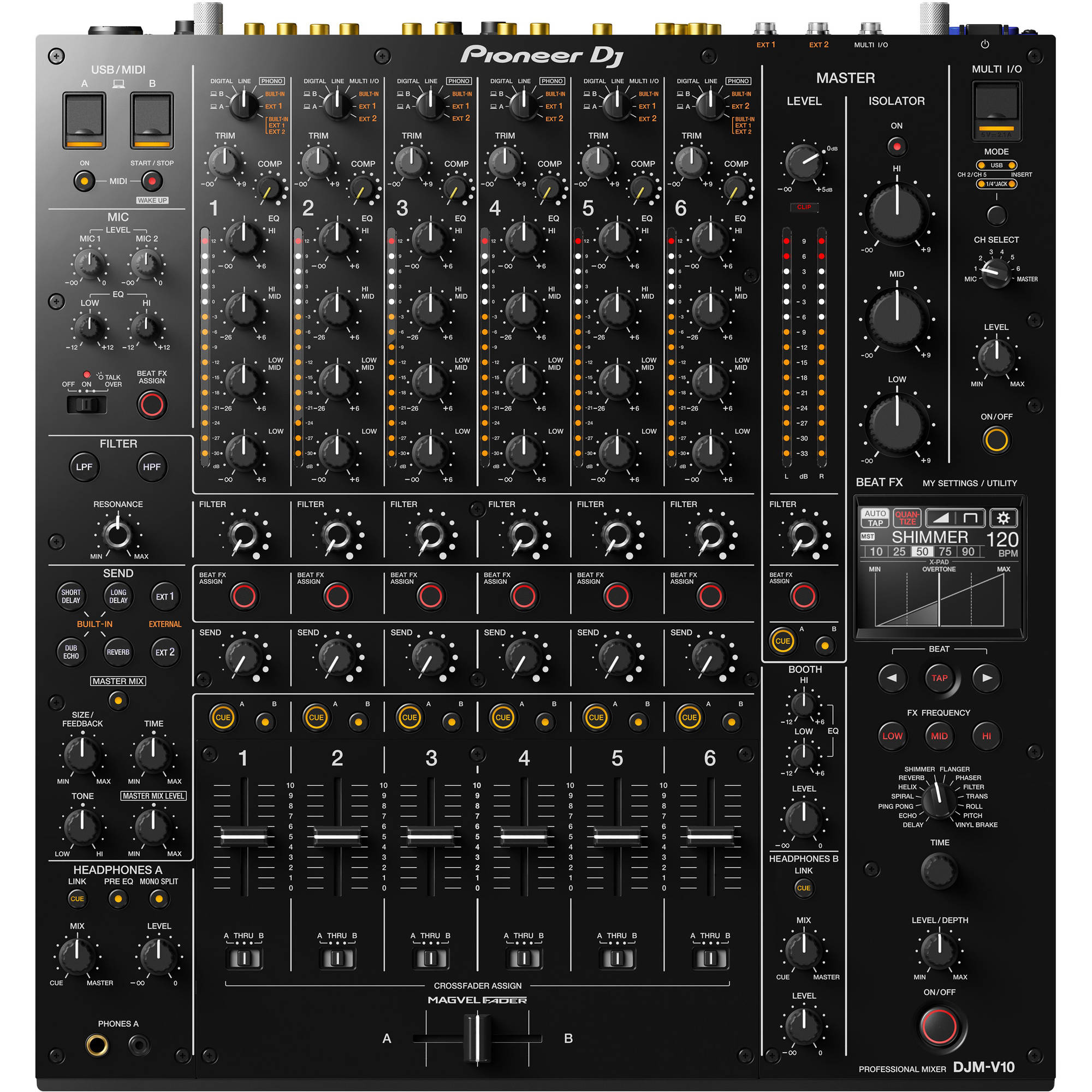 Pioneer DJ DJM-V10 6-Channel Professional DJ Mixer (Black)