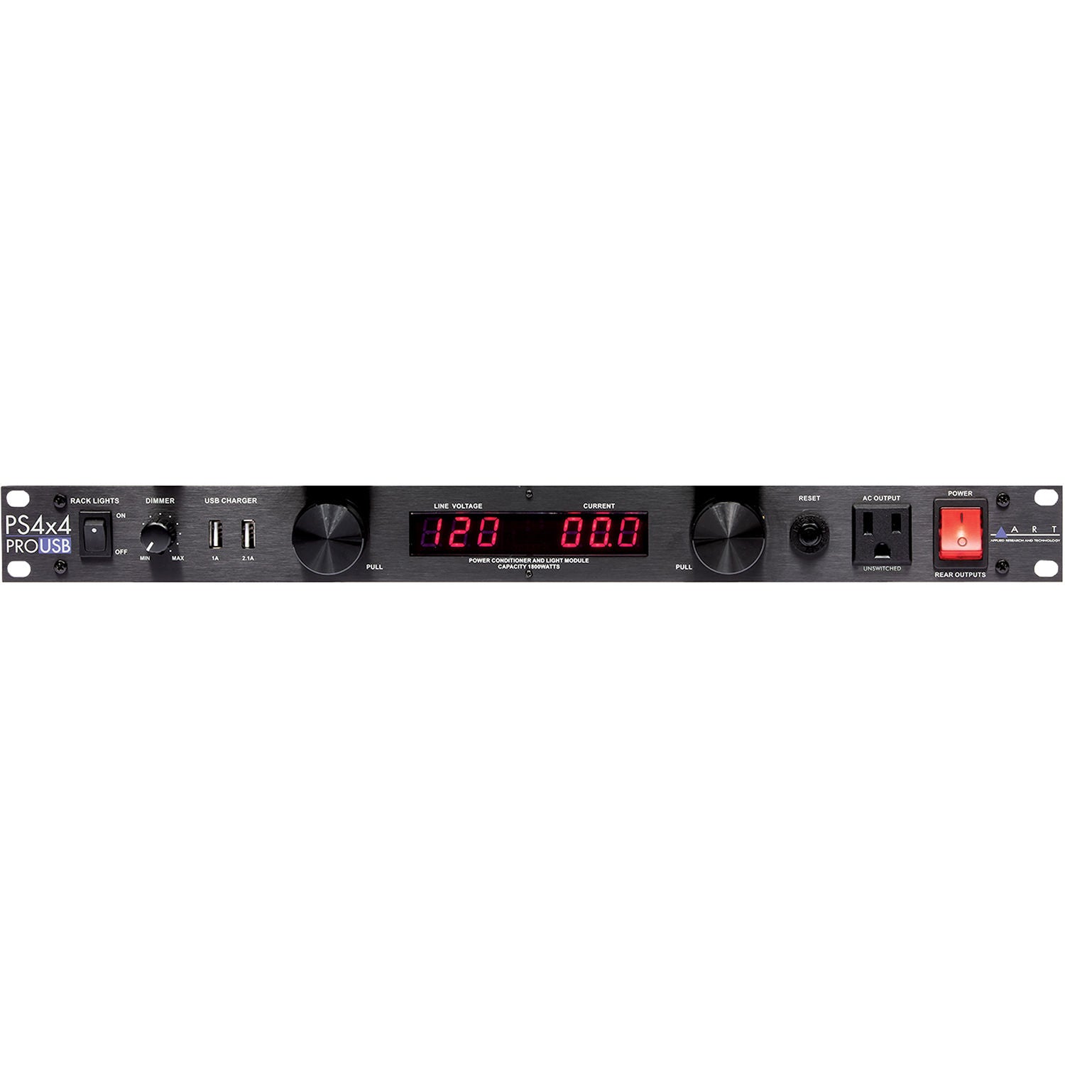 ART PS4x4 PRO USB Dual LED Metered Rackmount Power Station