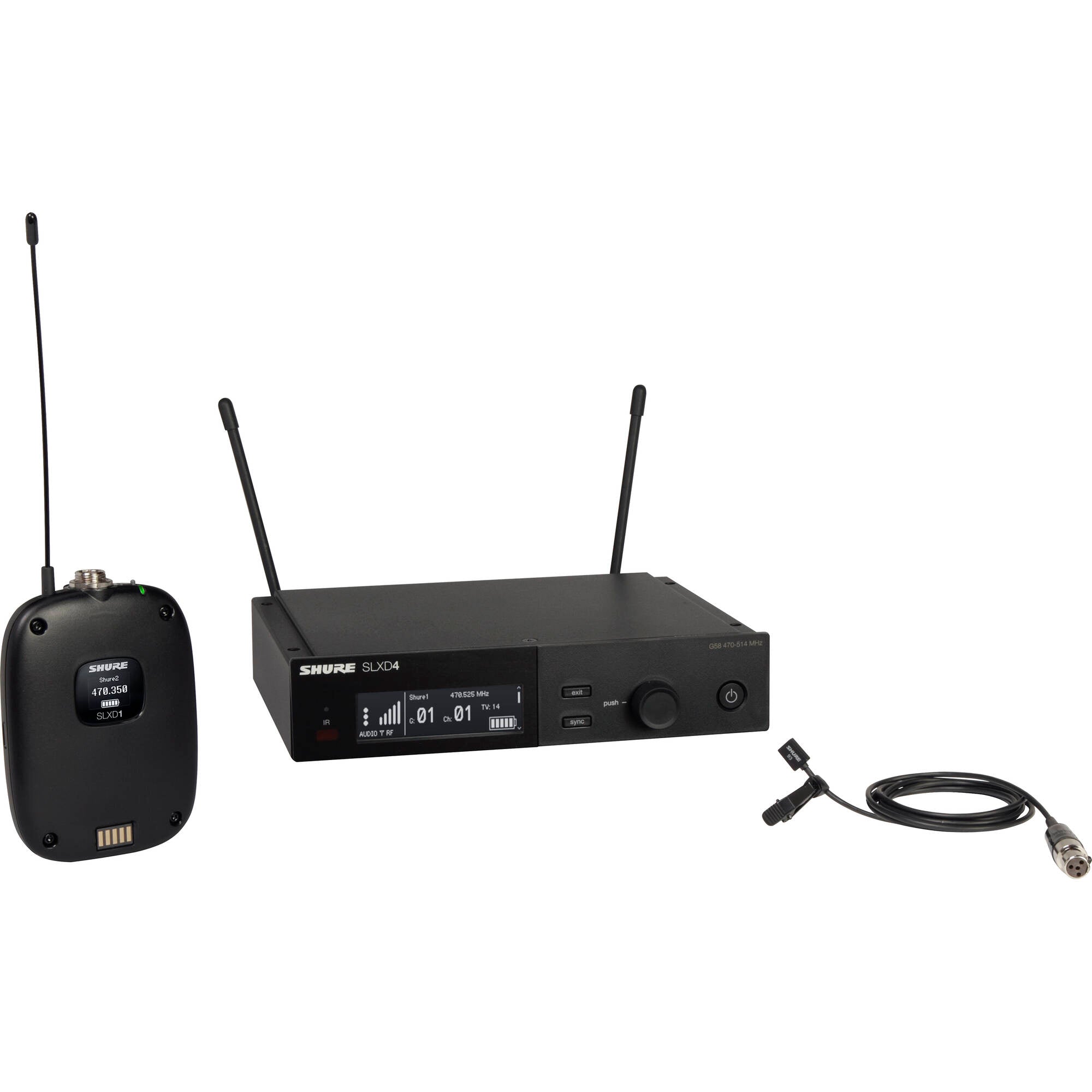 Shure SLXD14/93 Digital Wireless Omni Lavalier Microphone System (J52: 558-616 MHz)