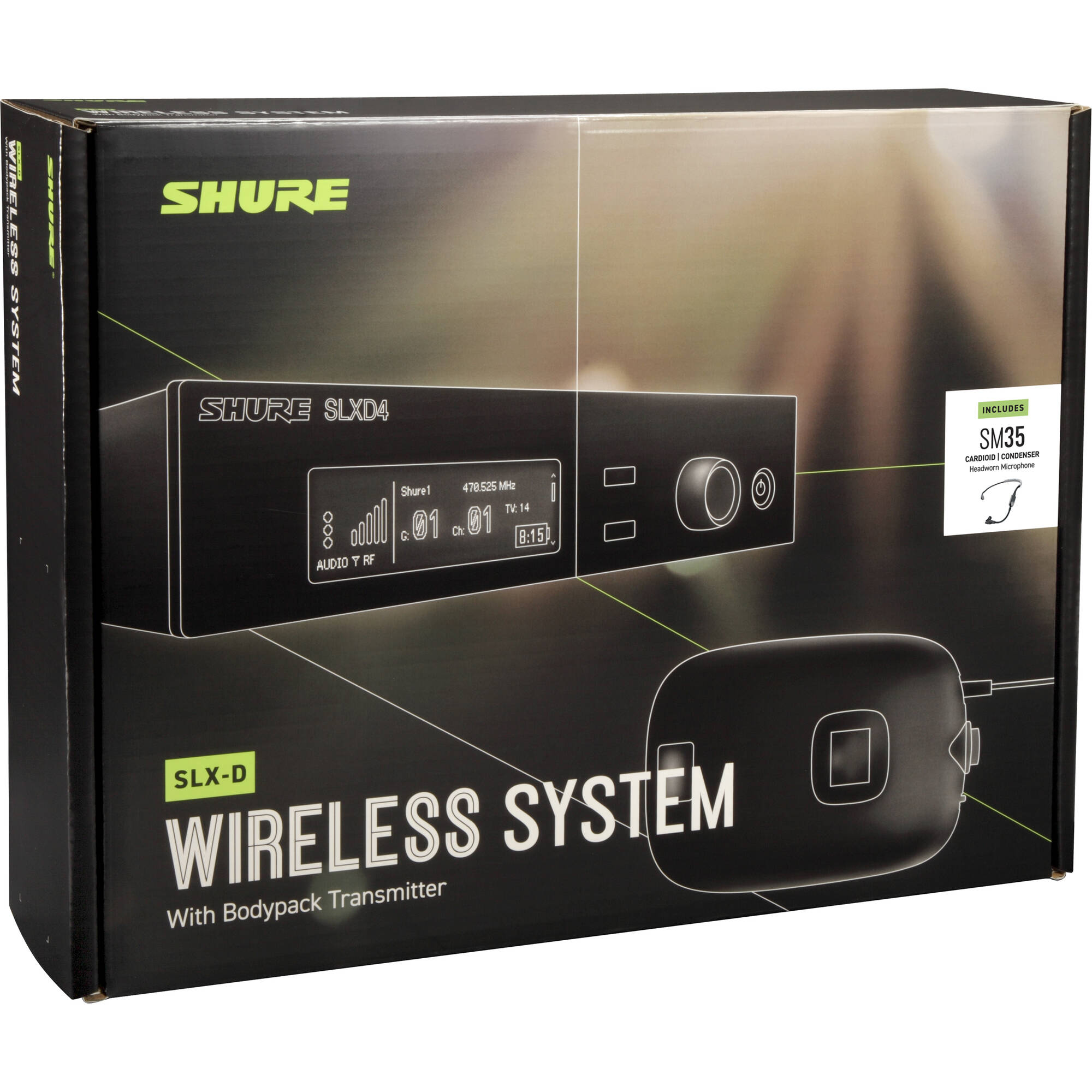 Shure SLXD14/SM35 Digital Wireless Cardioid Headset Microphone System (G58: 470-514 MHz)