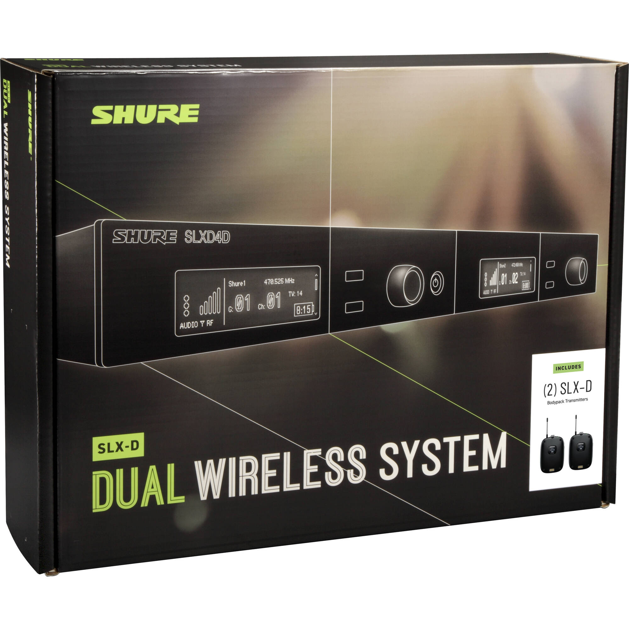 Shure SLXD14D 2-Channel Digital Wireless Guitar System (G58: 470-514 MHz)